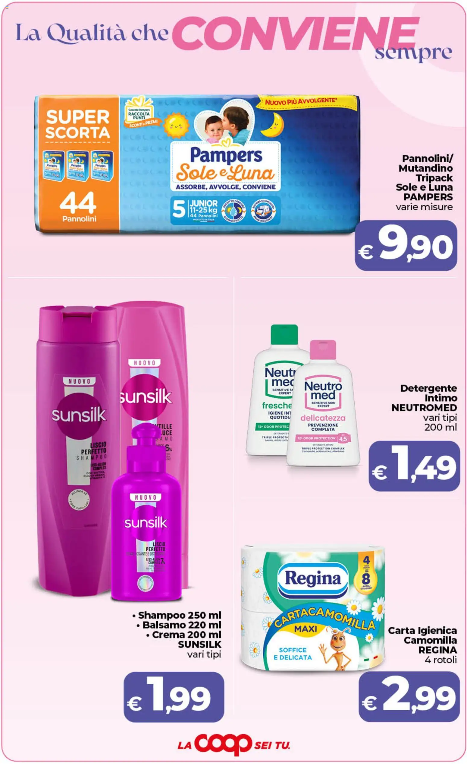 Volantino Ipercoop del 19.05.2026 | Pagina: 8 | Prodotti: Shampoo, Balsamo, Crema, Carta igienica