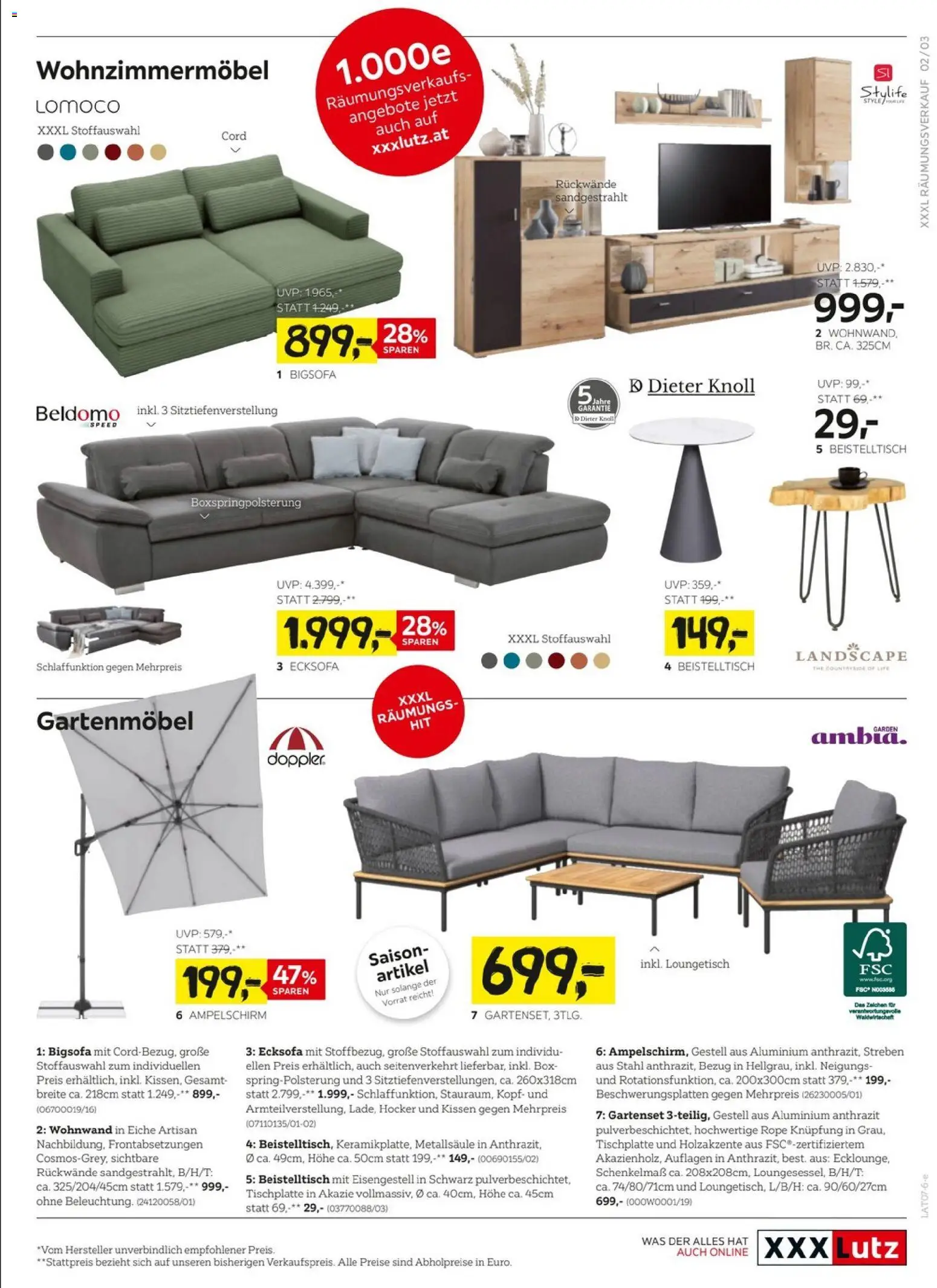 XXXLutz Flugblatt gültig ab 21.07.2026 | Seite: 3 | Produkte: Kissen, Gartenmöbel, Box
