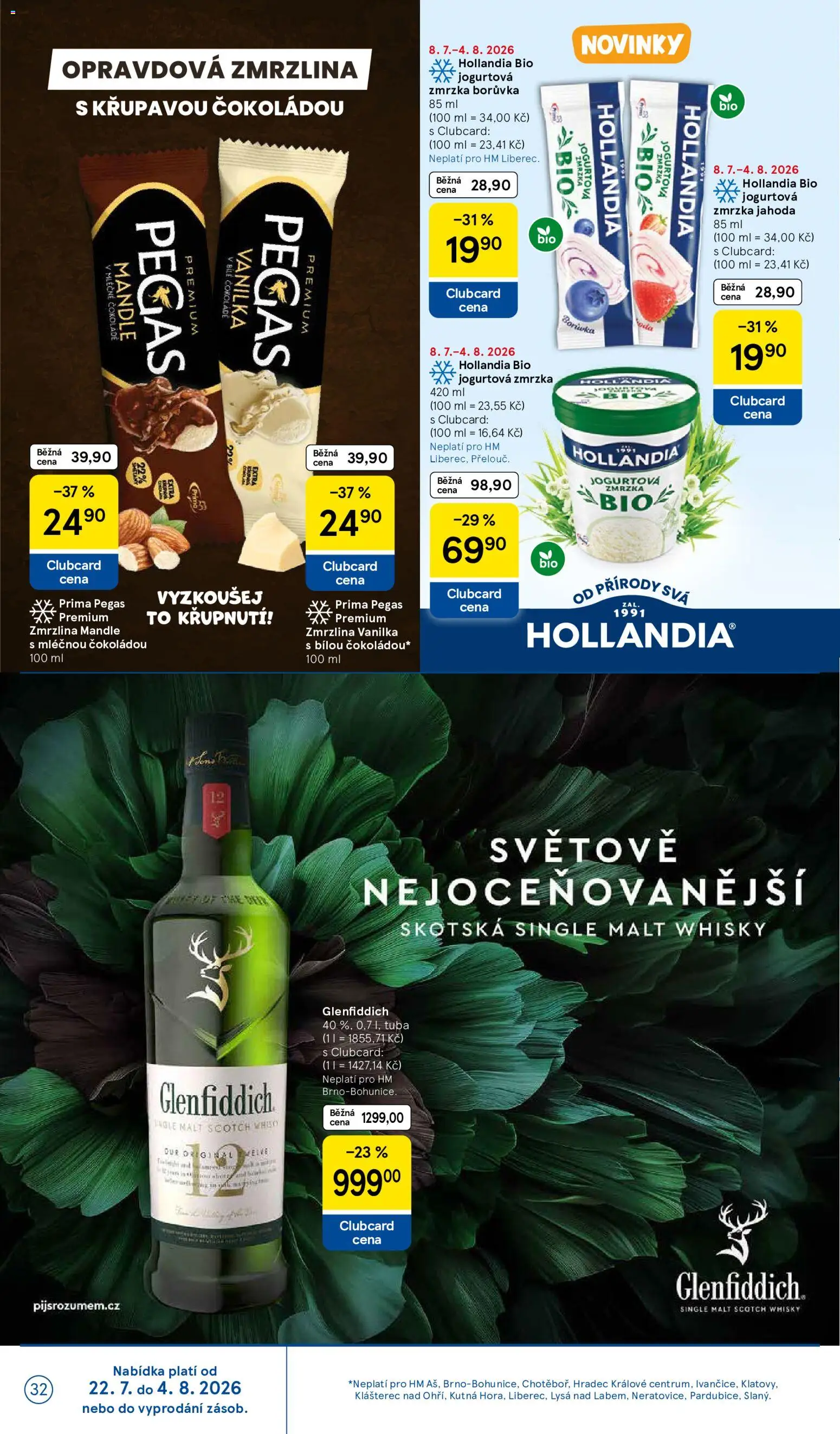 Tesco leták - Hypermarket od 22.07.2026 | Strana: 32 | Produkty: Tuba, Zmrzlina, Whisky Glenfiddich, Mandle