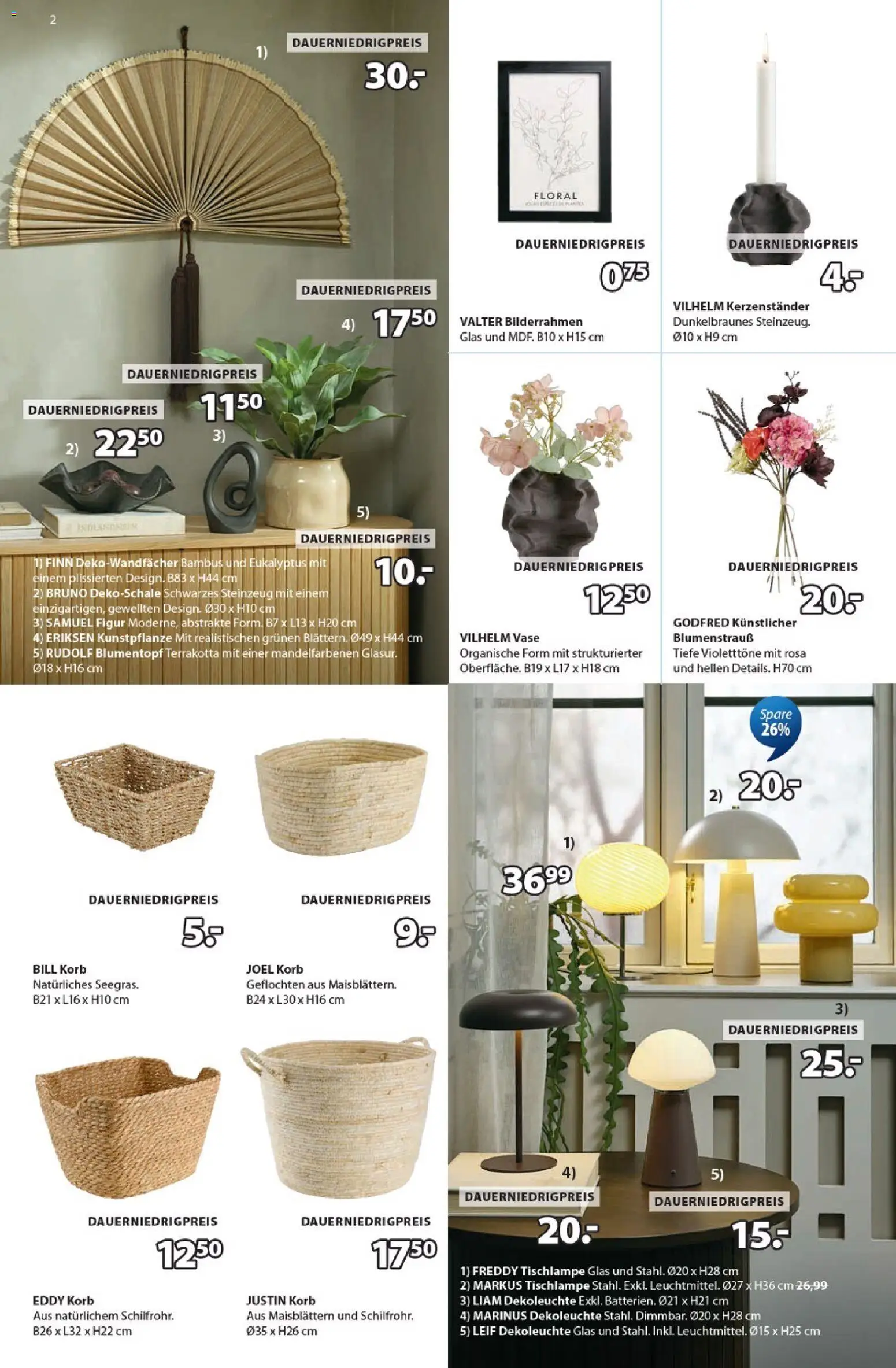 Prospekt JYSK – gültig ab 18.09.2026 | Seite: 2 | Produkte: Korb, Blumentopf, Vase, Bilderrahmen