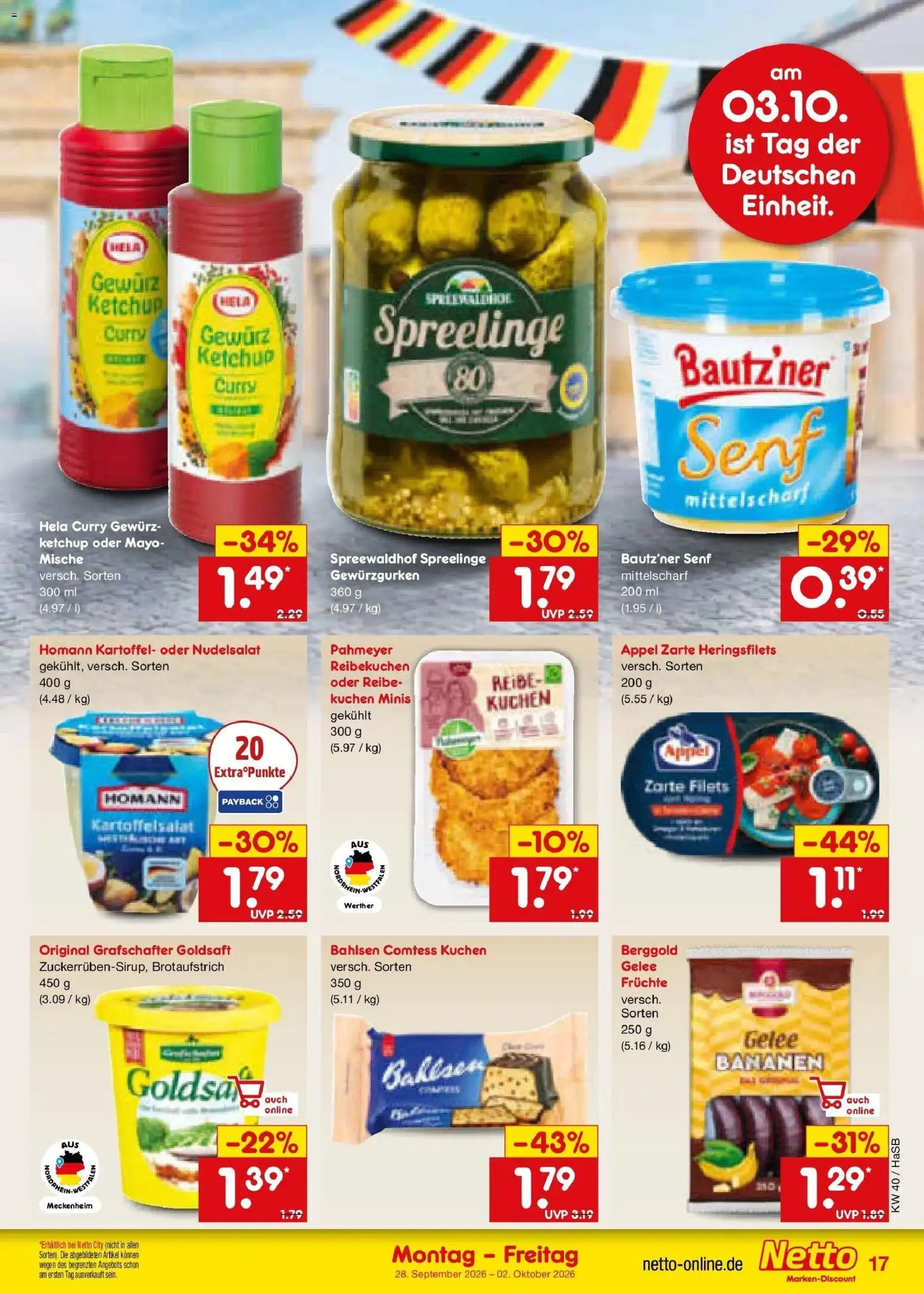 Netto Marken-Discount Prospekt Unna – gültig ab 28.09.2026 | Seite: 23 | Produkte: Bananen, Kuchen, Ketchup
