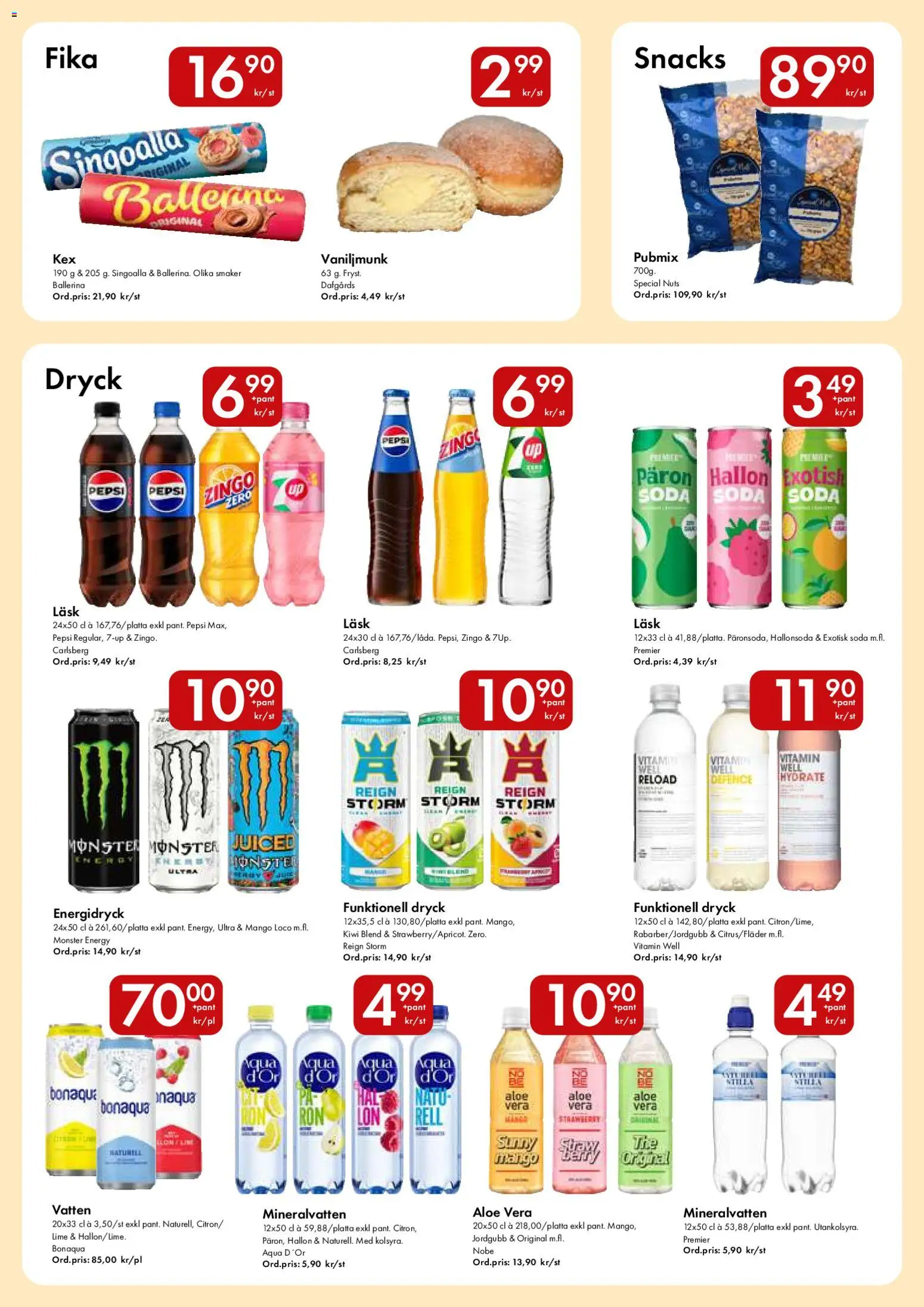 Hypermarkety reklamblad aktuell från 13/07/2026 | Sida: 14 | Produkter: Zingo, Mineralvatten, Energidryck, Mango