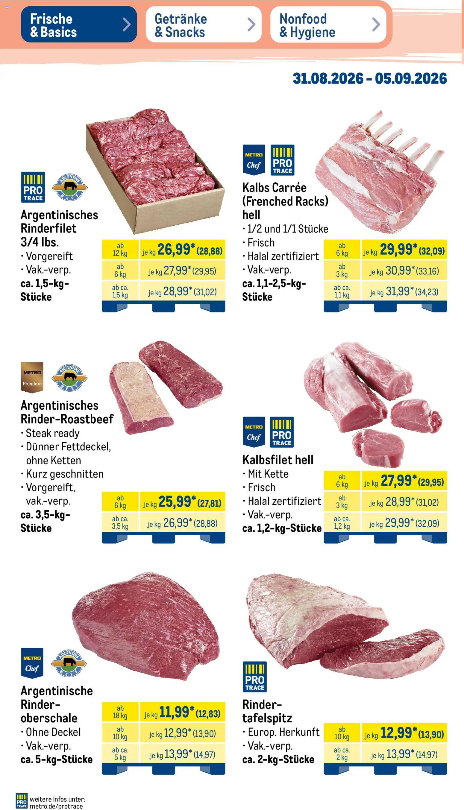 Metro Prospekt – gültig ab 31.08.2026 | Seite: 2 | Produkte: Tafelspitz, Rinderfilet, Steak
