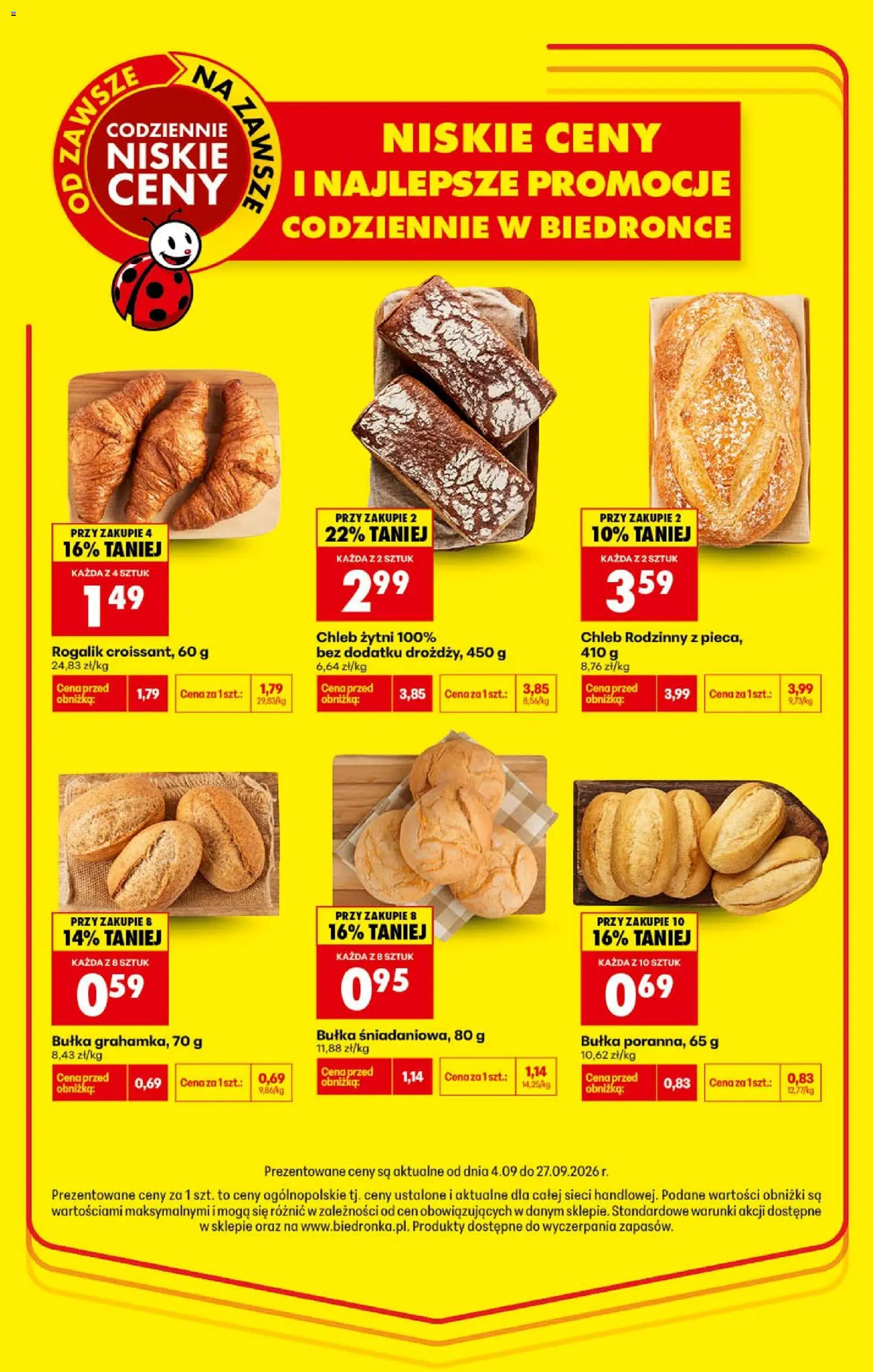 Biedronka Polsko leták - Najniższe ceny od 04.09.2026 | Strana: 4 | Produkty: Chléb