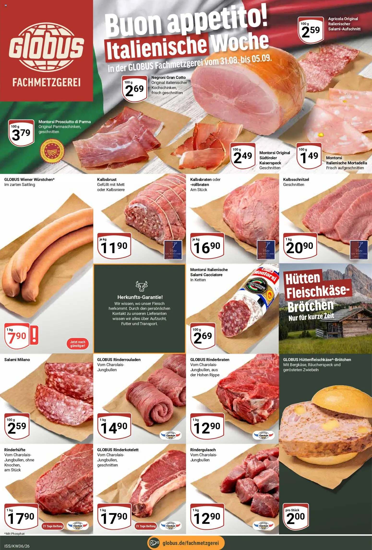 Globus Prospekt – gültig ab 31.08.2026 | Seite: 10 | Produkte: Rinderbraten, Rindergulasch, Salami, Fleisch