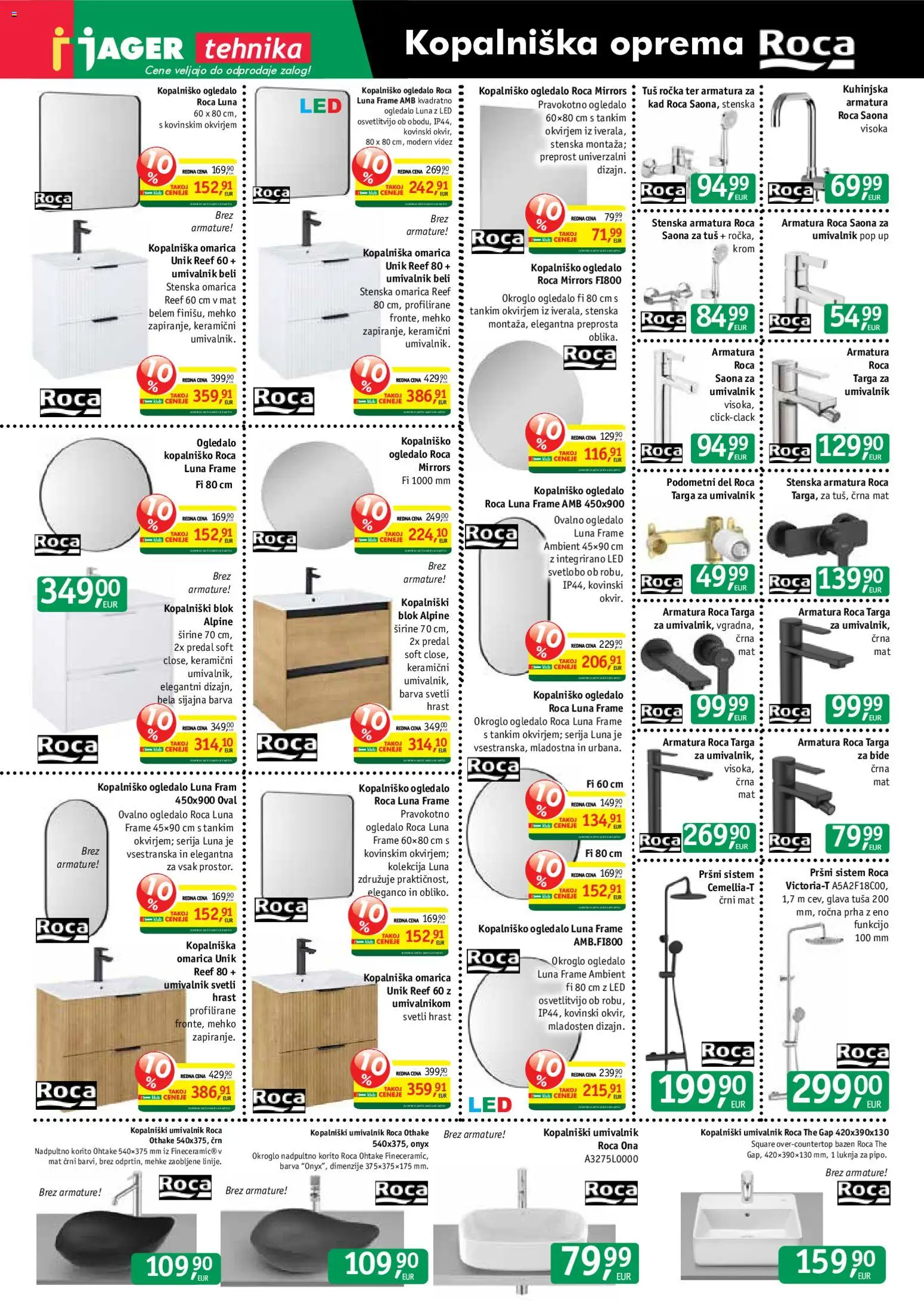 Novi Jager katalog ponudbe – veljaven od 27.05.2026 | Stran: 9 | Izdelki: Ogledalo, Blok, Barva, Omarica