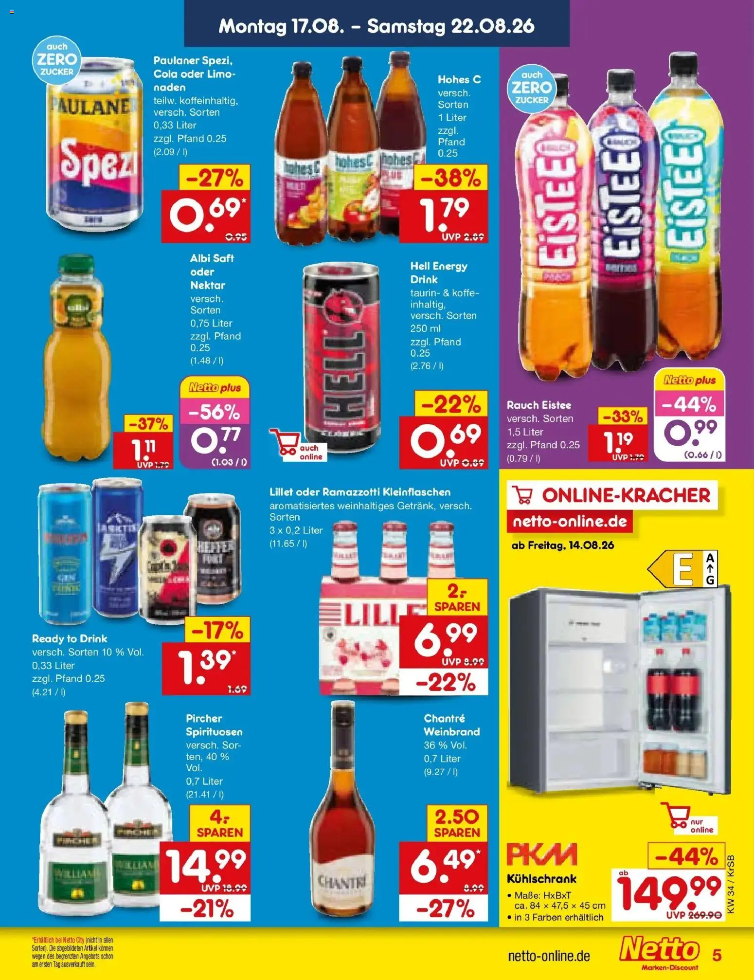 Netto Marken-Discount Prospekt Jüchen – gültig ab 17.08.2026 | Seite: 7 | Produkte: Cola, Energy, Zucker, Saft