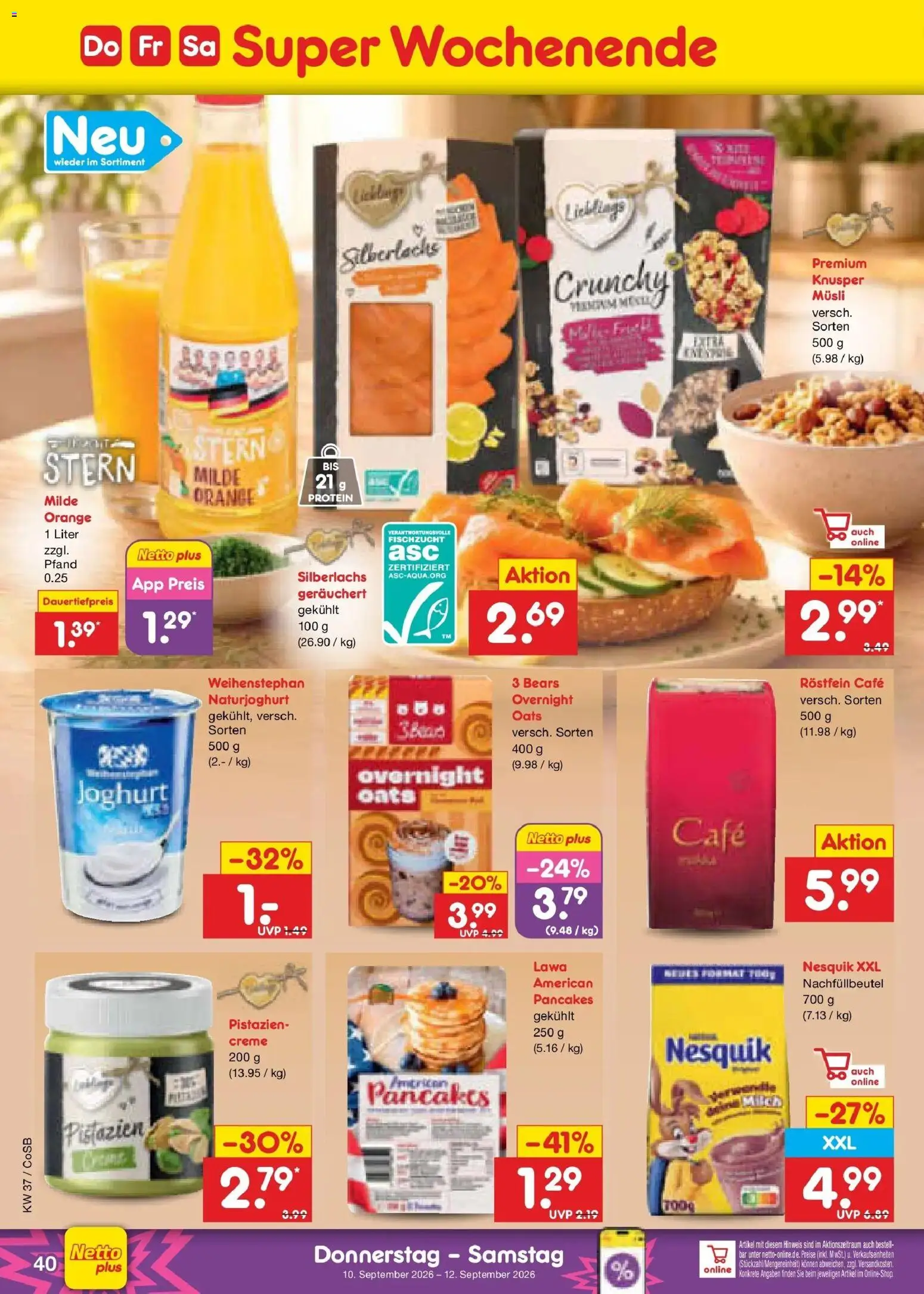 Netto Marken-Discount Prospekt Leipzig – gültig ab 07.09.2026 | Seite: 58 | Produkte: Musli, Nesquik, Joghurt, Pistazien