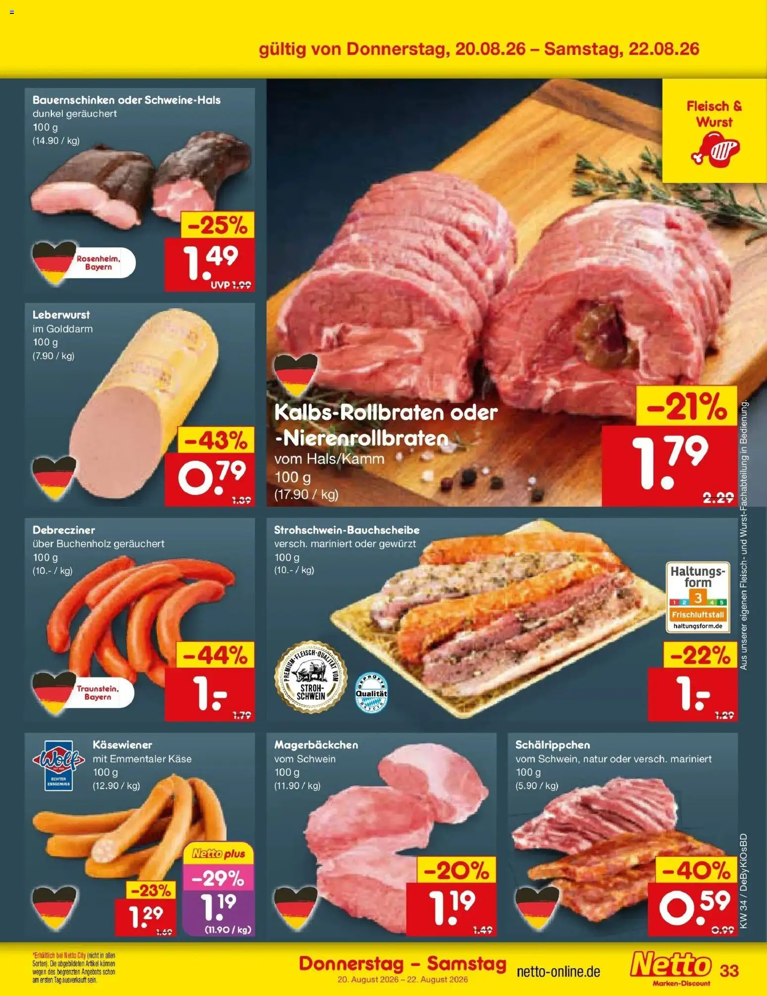 Netto Marken-Discount Prospekt Buttenwiesen – gültig ab 17.08.2026 | Seite: 51 | Produkte: Käse, Wurst, Fleisch