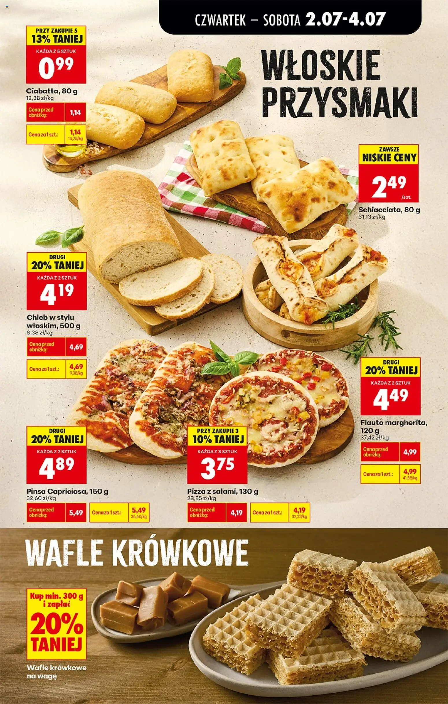 Biedronka gazetka od czwartku od 02.07.2026 | Strona: 29 | Produkty: Wafle, Chleb, Pizza, Pinsa