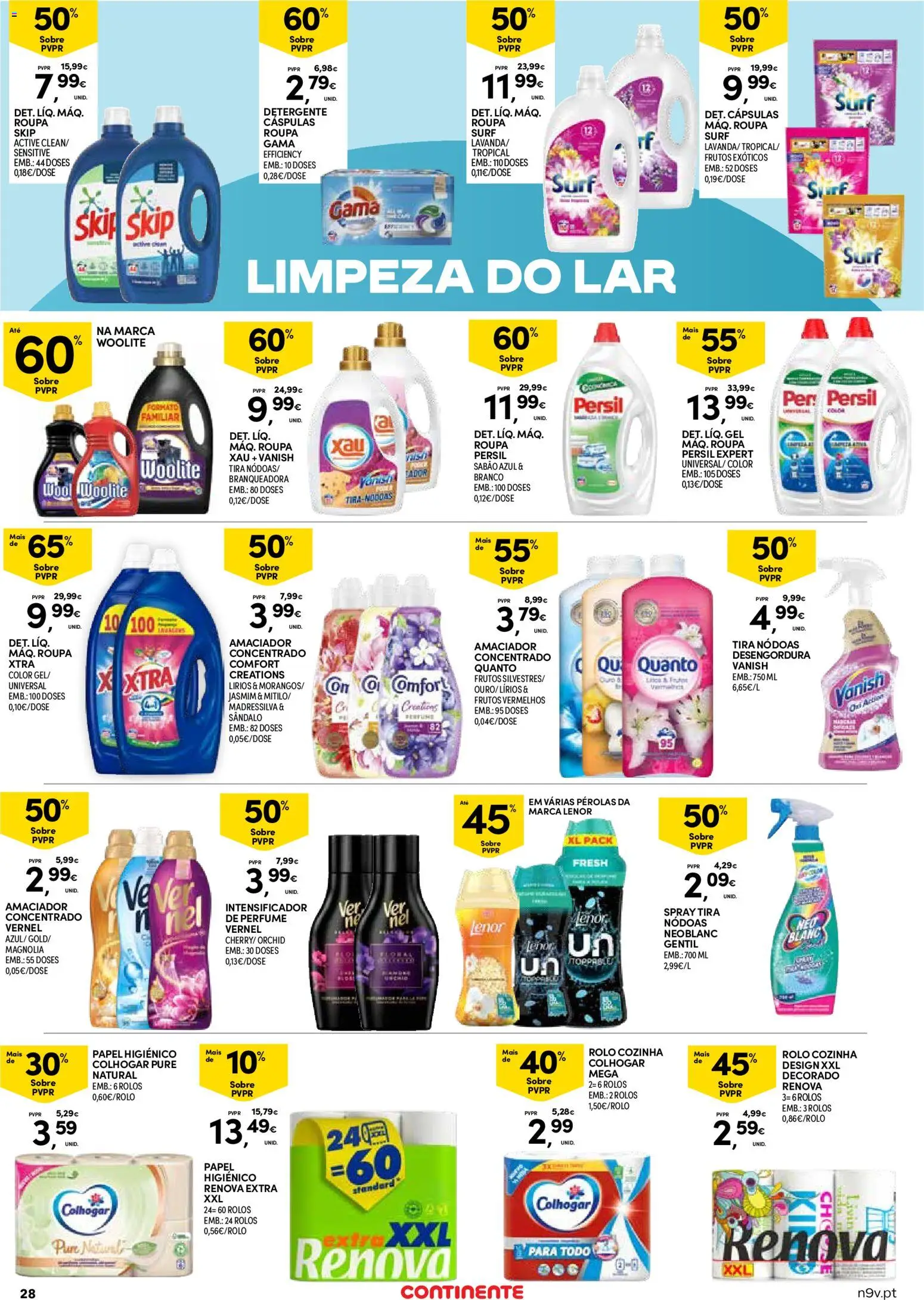 Continente Açores  │ válido de 14.05.2026 | Página: 28 | Produtos: Papel higiénico, Perfume, Sabão, Detergente