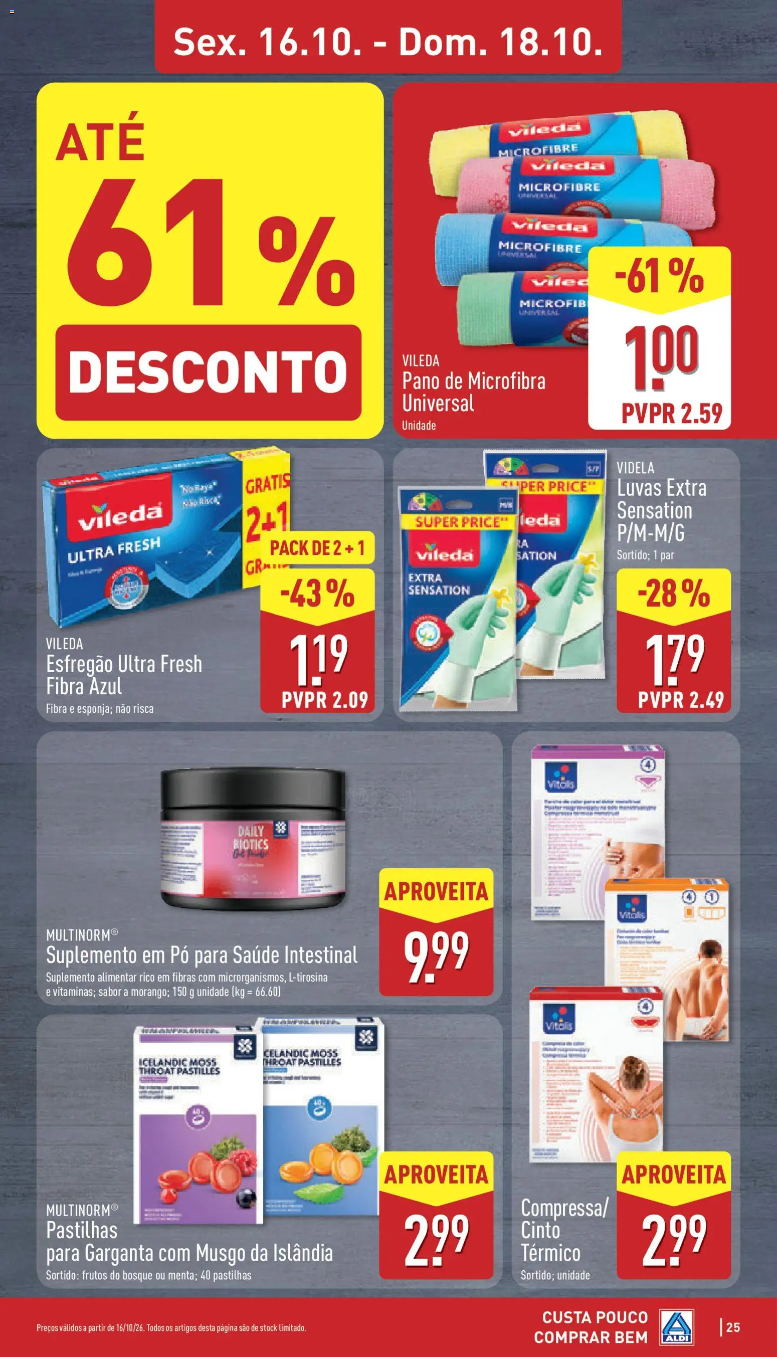 Aldi folheto │ válido de 12/10/2026 | Página: 25 | Produtos: Luvas, Cinto, Esfregão, Pó