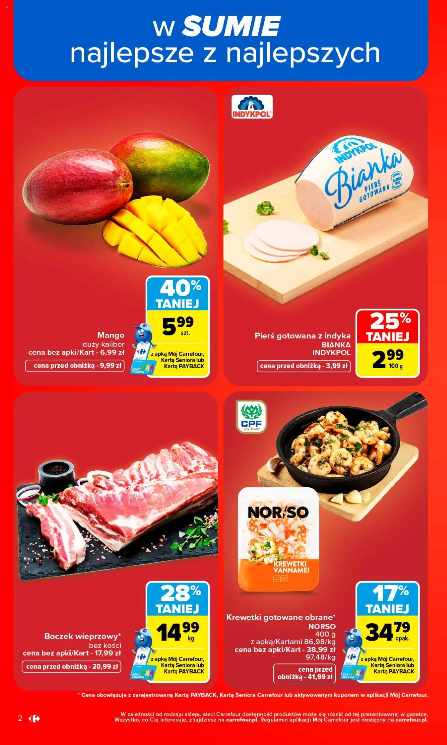 Carrefour gazetka od 31.08.2026 | Strona: 4 | Produkty: Mango, Karta, Krewetki, Krewetki gotowane