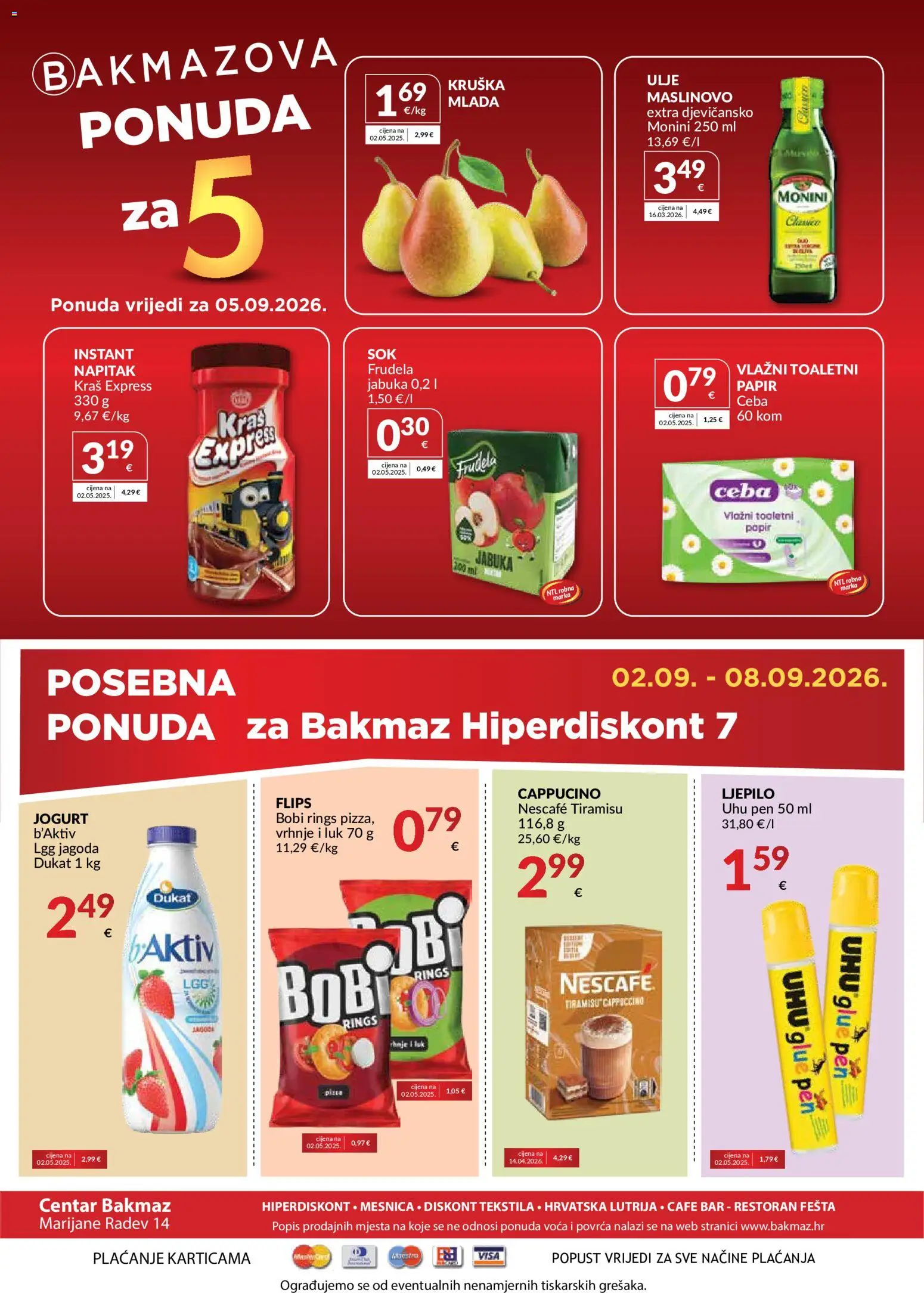 Bakmaz katalog | vrijedi od 02.09.2026 | Stranica: 8 | Proizvodi: Jogurt, Ulje, Toaletni papir, Napitak