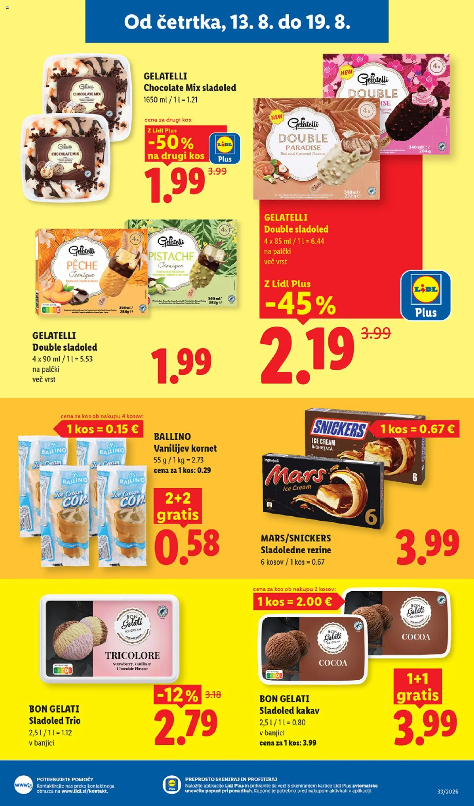 Novi Lidl katalog ponudbe – veljaven od 13.08.2026 | Stran: 13 | Izdelki: Kos, Kakav, Sladoled