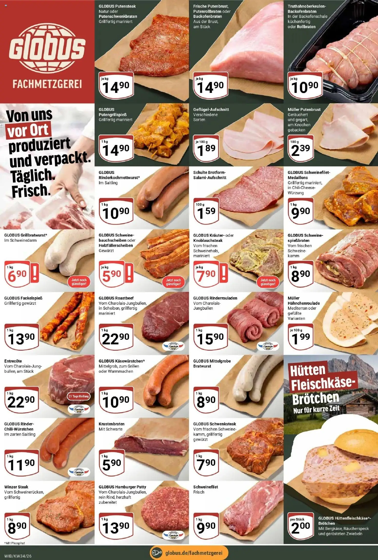 Globus Prospekt Wiesbaden-Nordenstadt (ab 17.08.2026) » Angebote online | Seite: 9 | Produkte: Rinderrouladen, Bratwurst, Krustenbraten, Entrecote