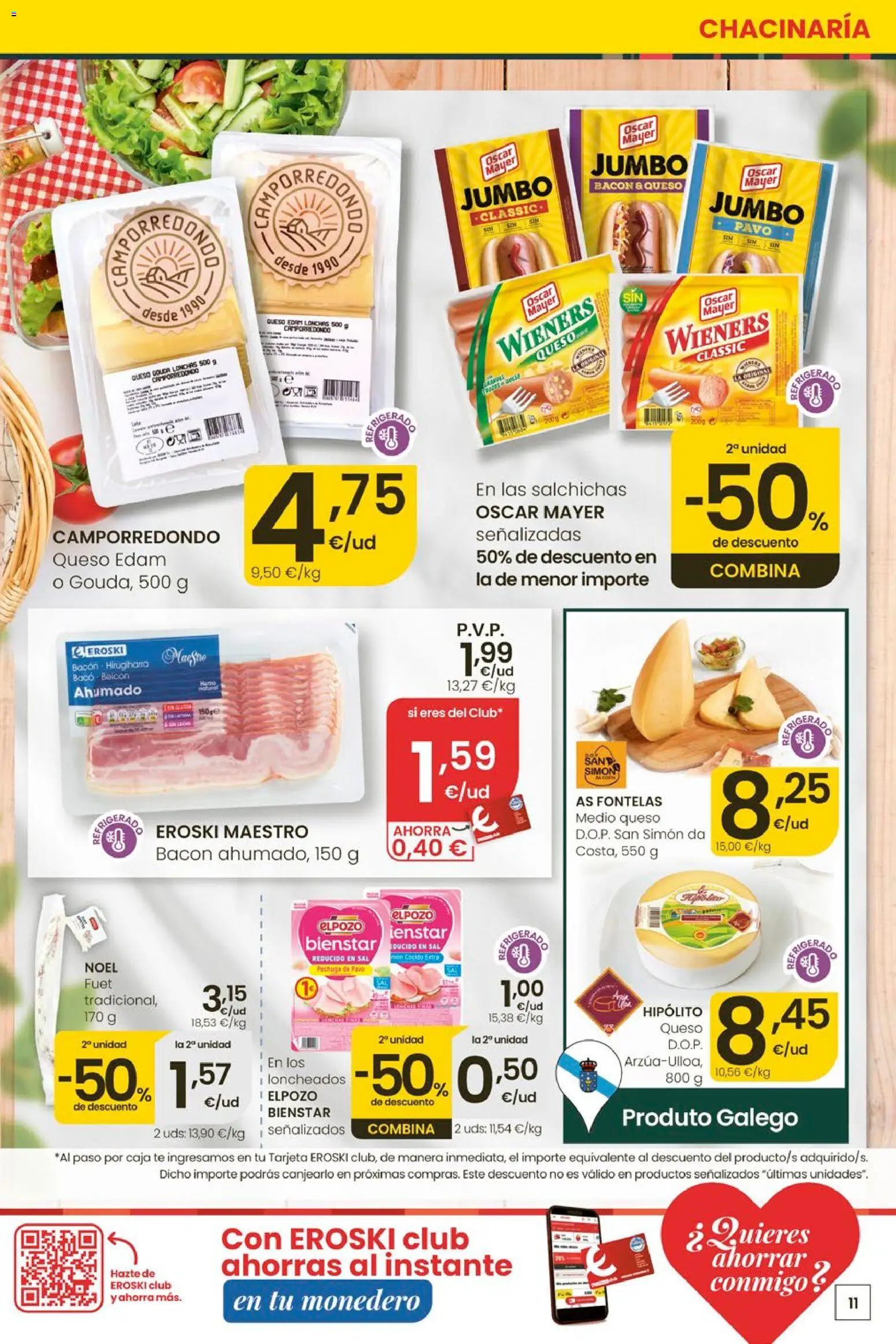 Eroski Ofertóns de verán │ válido desde el 28.05.2026 | Página: 11 | Productos: Queso, Té, Queso Gouda, Caja