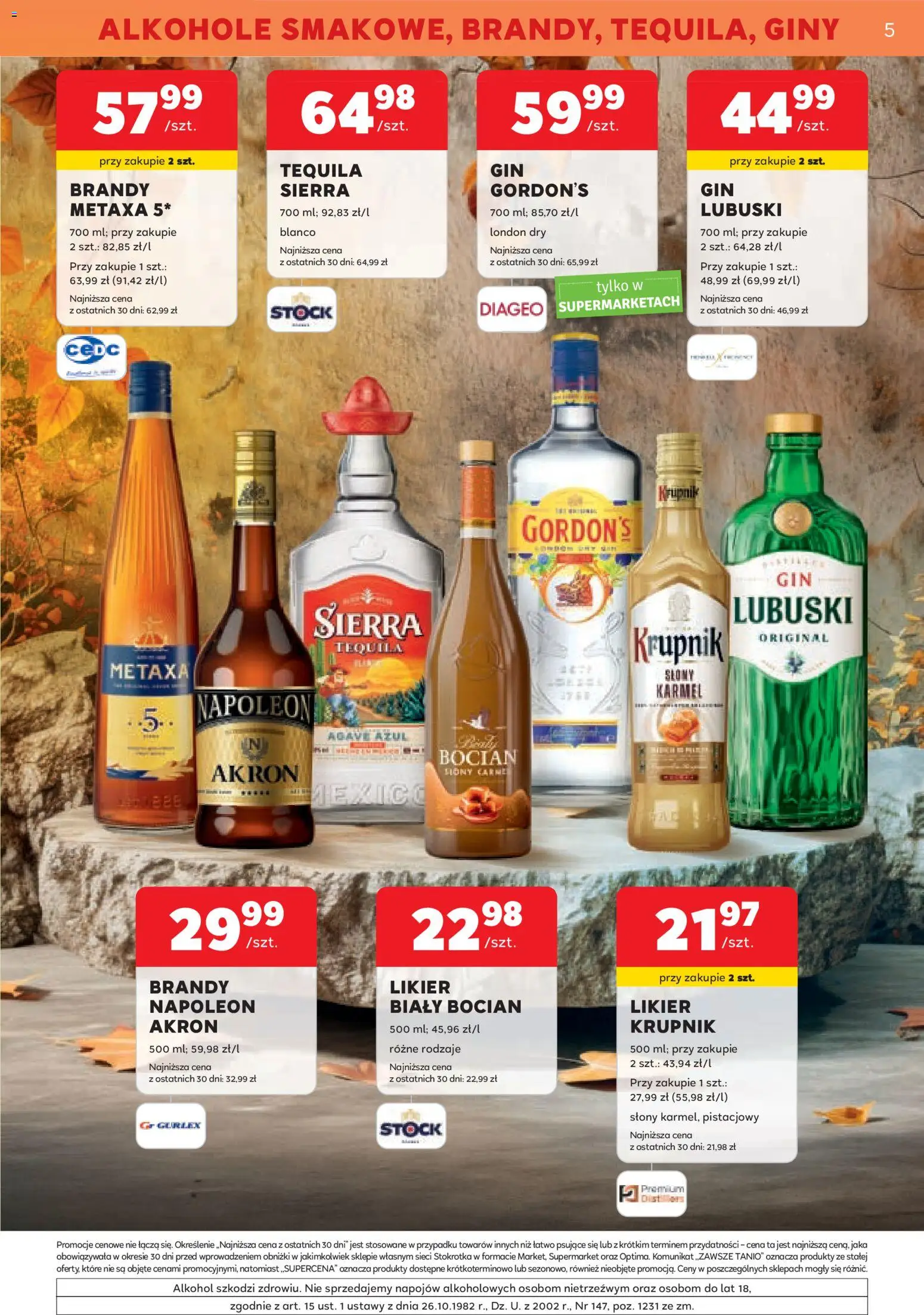 Stokrotka gazetka - Oferta alkoholowa od 01.10.2026 | Strona: 5 | Produkty: Alkohole, Krupnik, Brandy, Alkohol