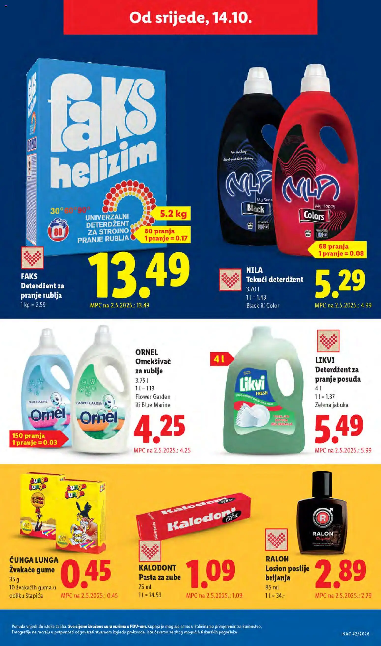 Lidl katalog | vrijedi od 12.10.2026 | Stranica: 63 | Proizvodi: Deterdžent za pranje rublja, Deterdžent, Tekući deterdžent, Pasta