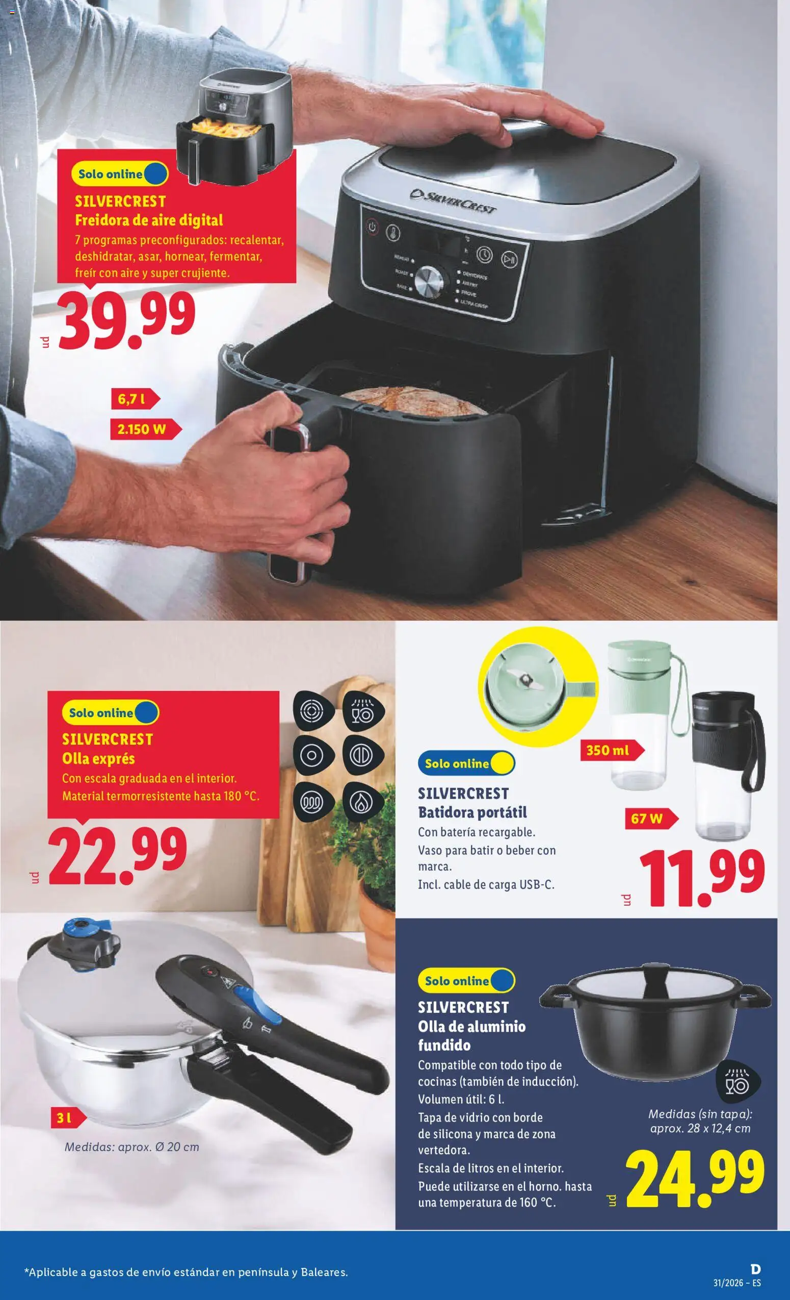 Lidl folleto de bazar │ válido desde el 27/07/2026 | Página: 9 | Productos: Cable, Batidora, Freidora, Batería