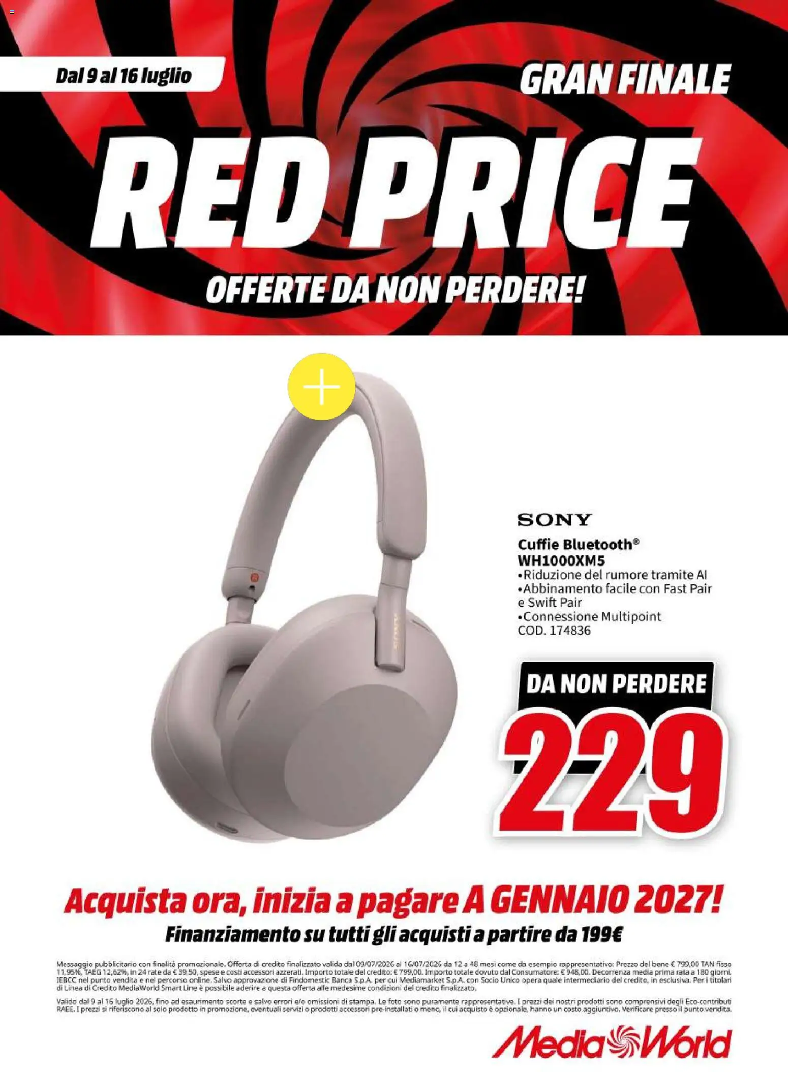 Volantino Media World del 09/07/2026 | Pagina: 33 | Prodotti: Cuffie