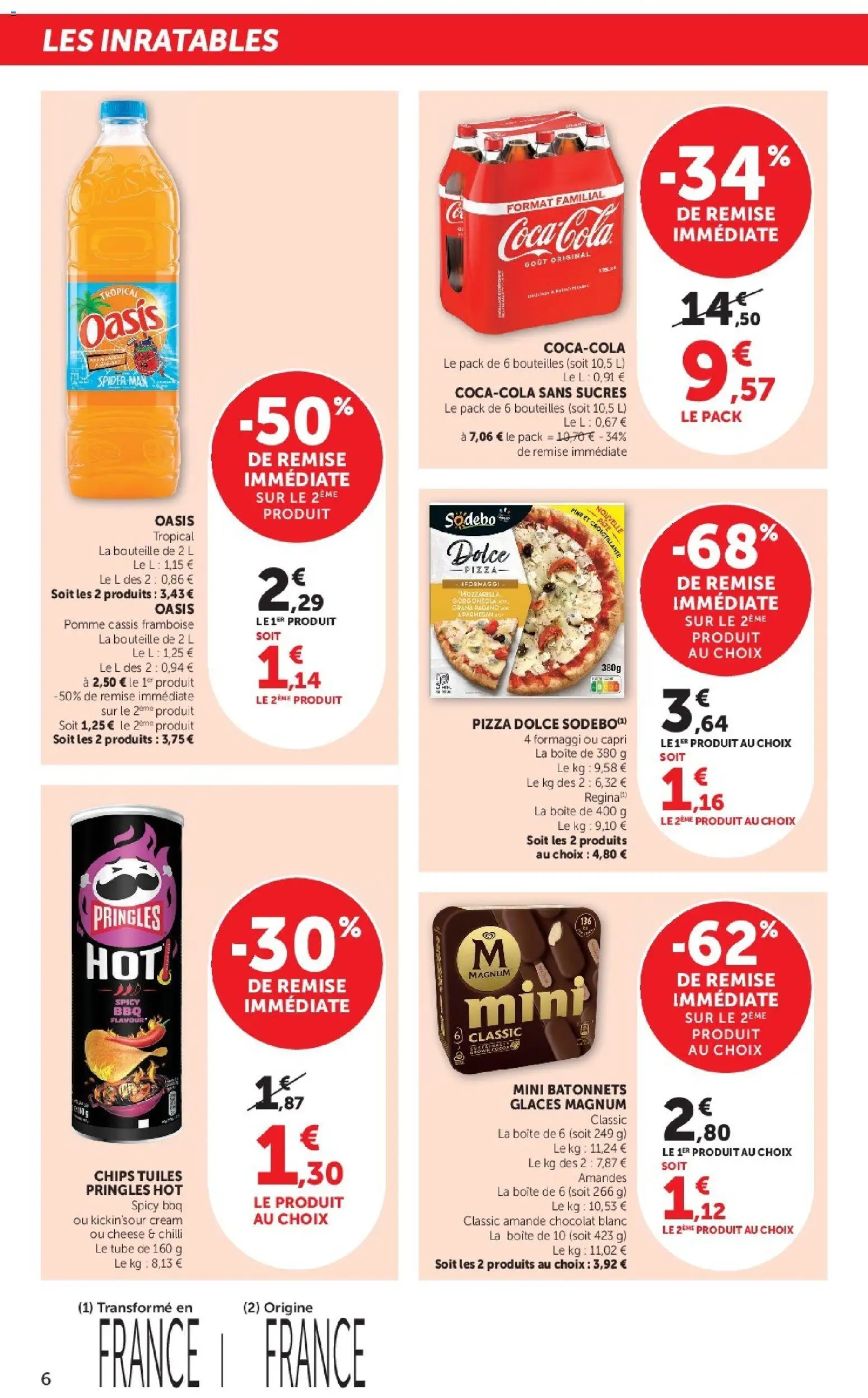{H1} | Page: 6 | Produits: Glaces, Parmesan, Pizza, Amandes