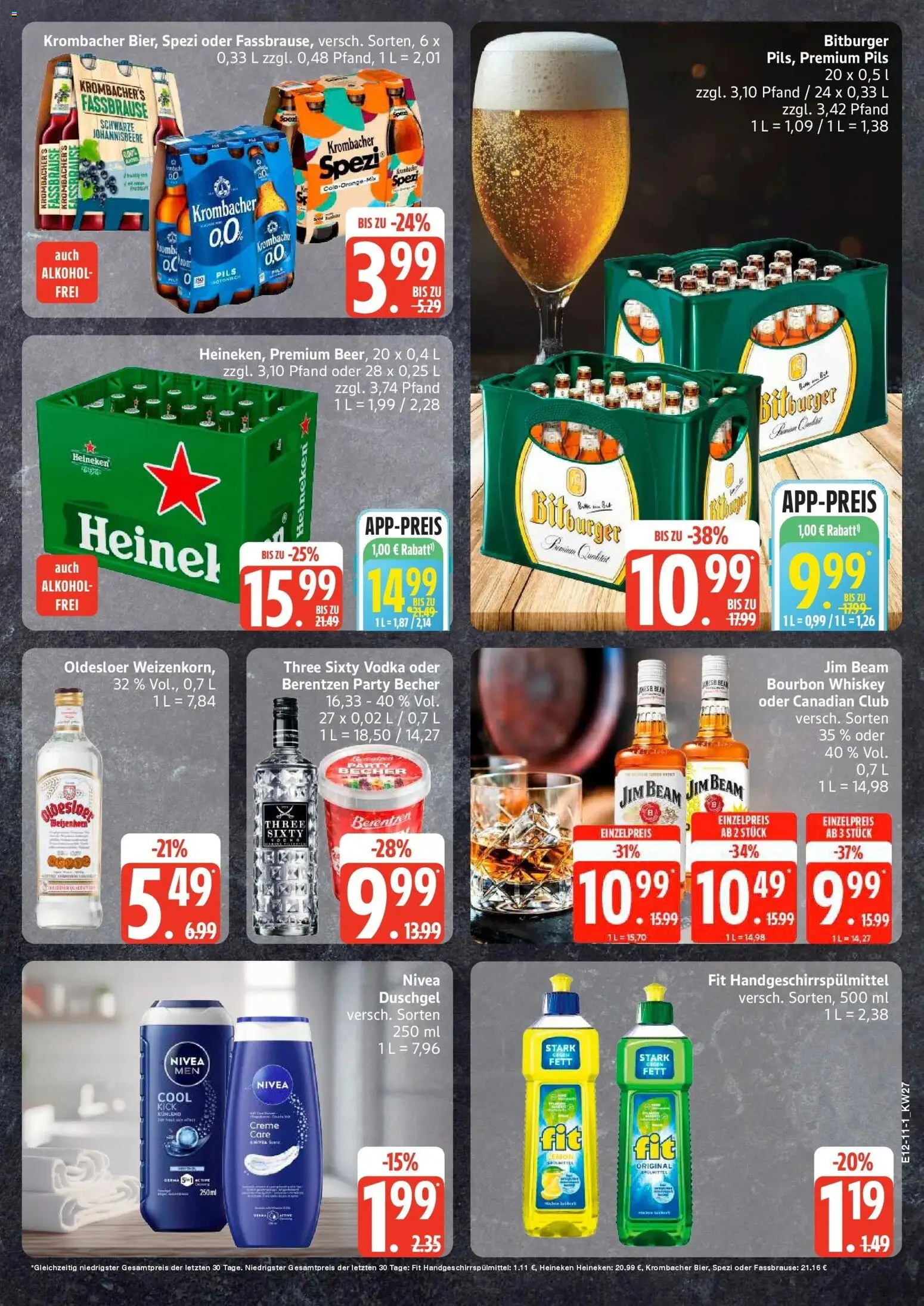 Edeka - EDEKA: Wochenangebote – gültig ab 28.06.2026 | Seite: 11 | Produkte: Bitburger, Heineken, Bourbon, Berentzen