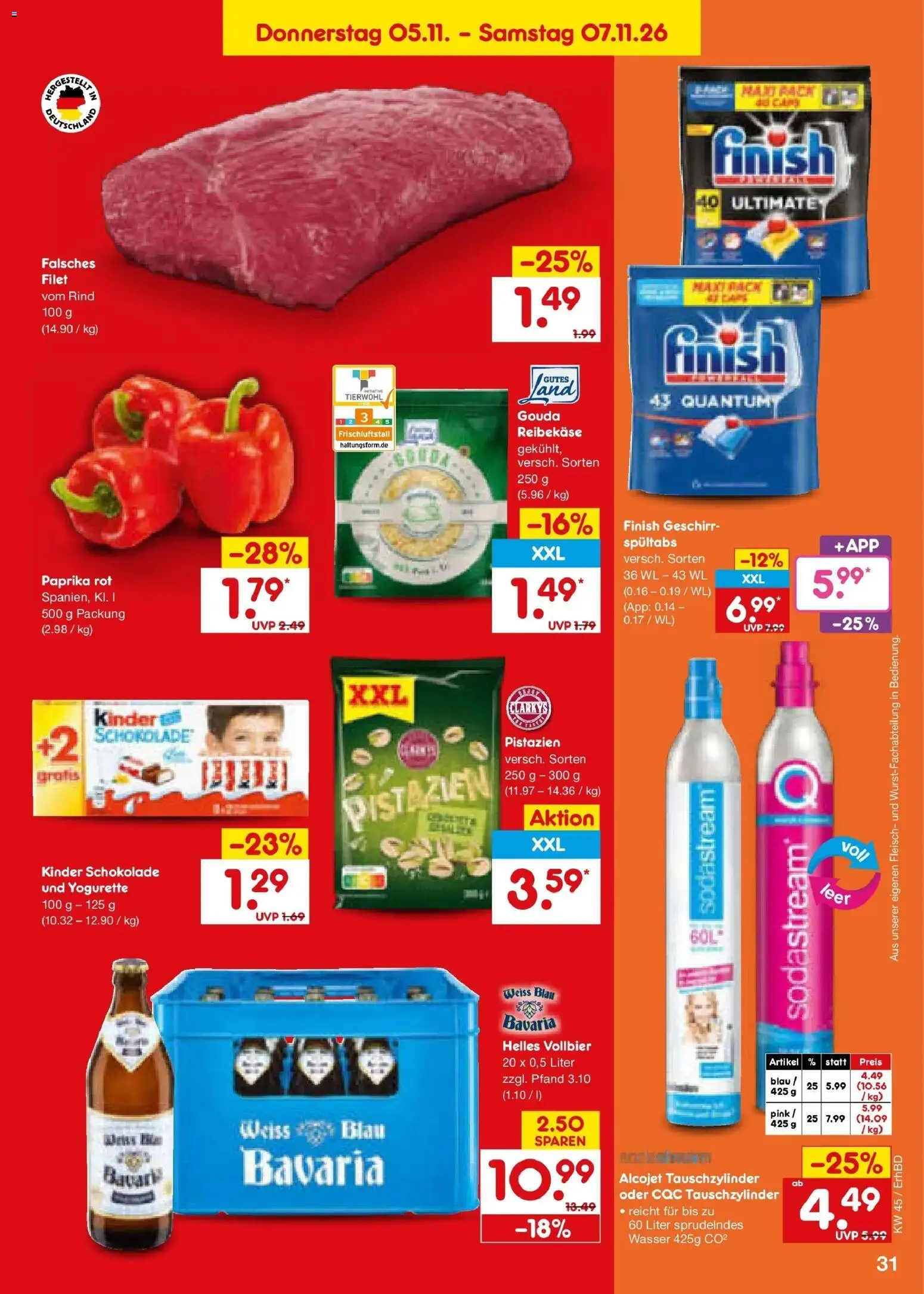 Netto Marken-Discount Prospekt Ergolding – gültig ab 02.11.2026 | Seite: 47 | Produkte: Yogurette, Schokolade, Finish, Fleisch