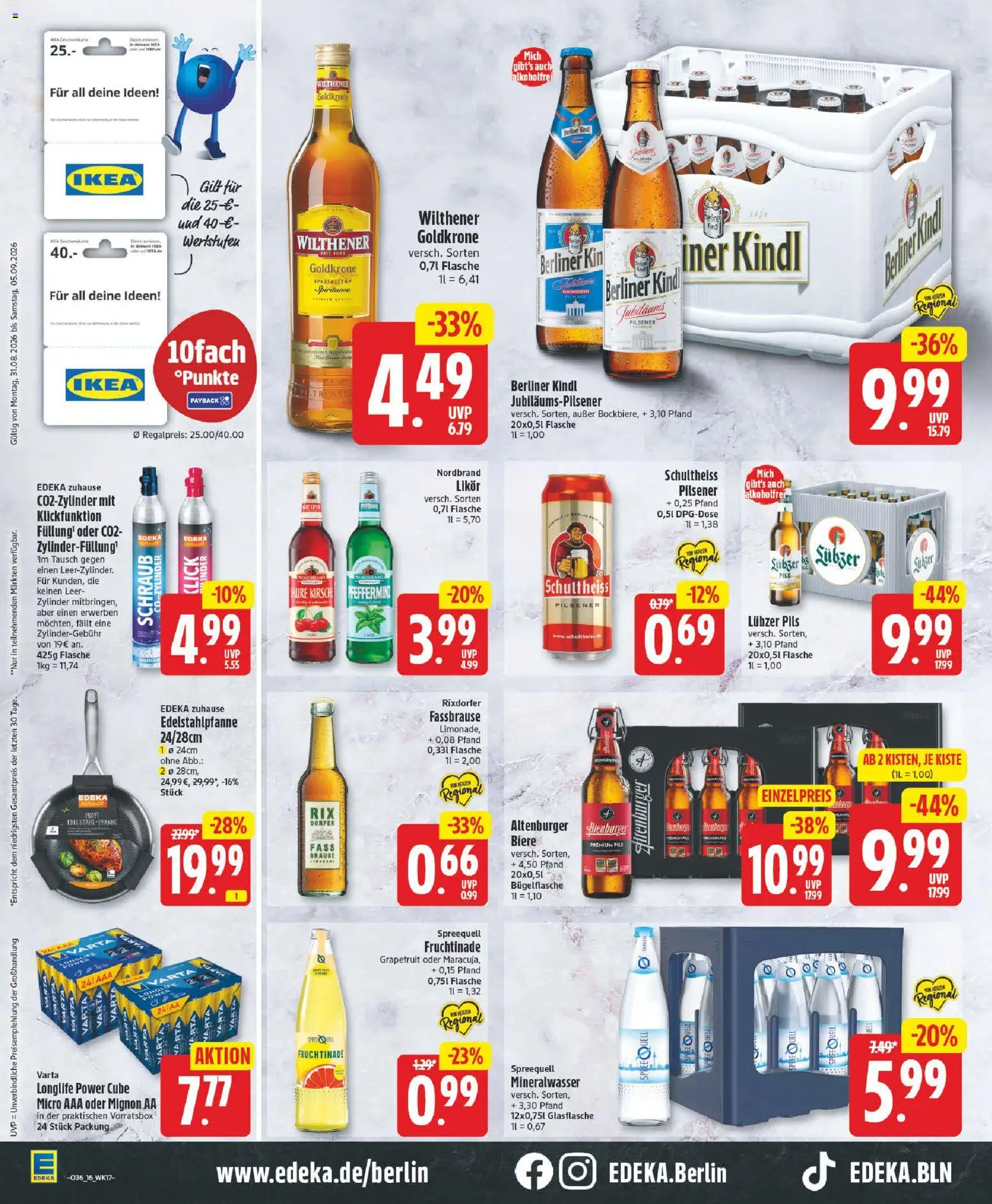 Edeka Prospekt – gültig ab 31.08.2026 | Seite: 18 | Produkte: Wilthener, Likör, Mineralwasser, Fassbrause