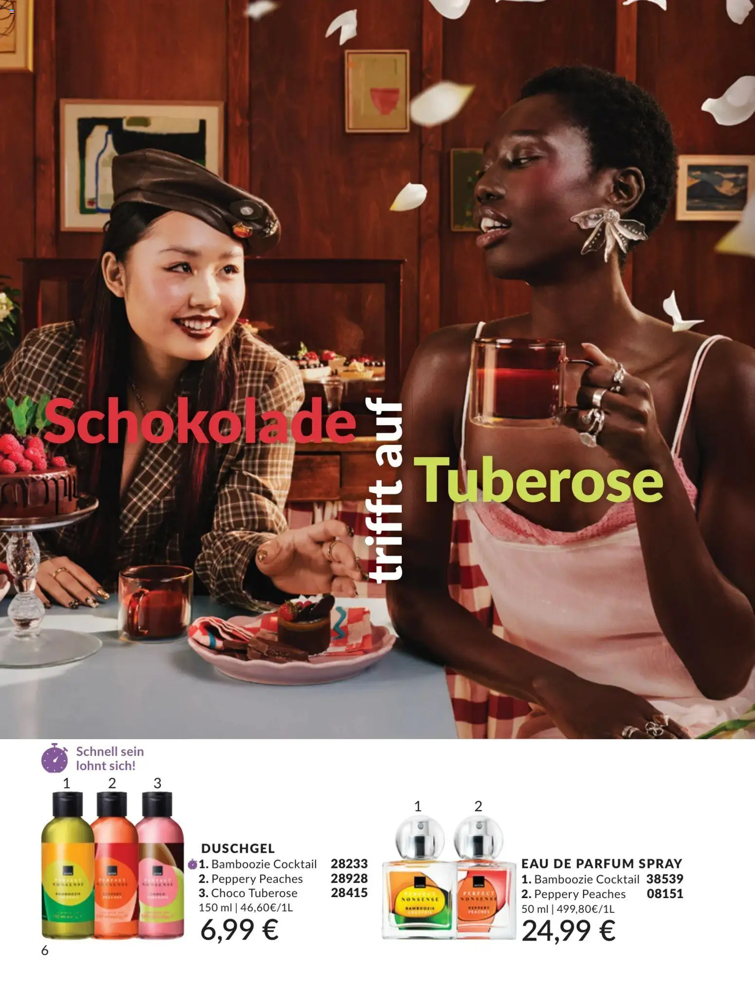AVON Katalog Juli 2026 – gültig ab 01.07.2026 | Seite: 6 | Produkte: Schokolade, Parfüm, Duschgel, Eau de Parfum