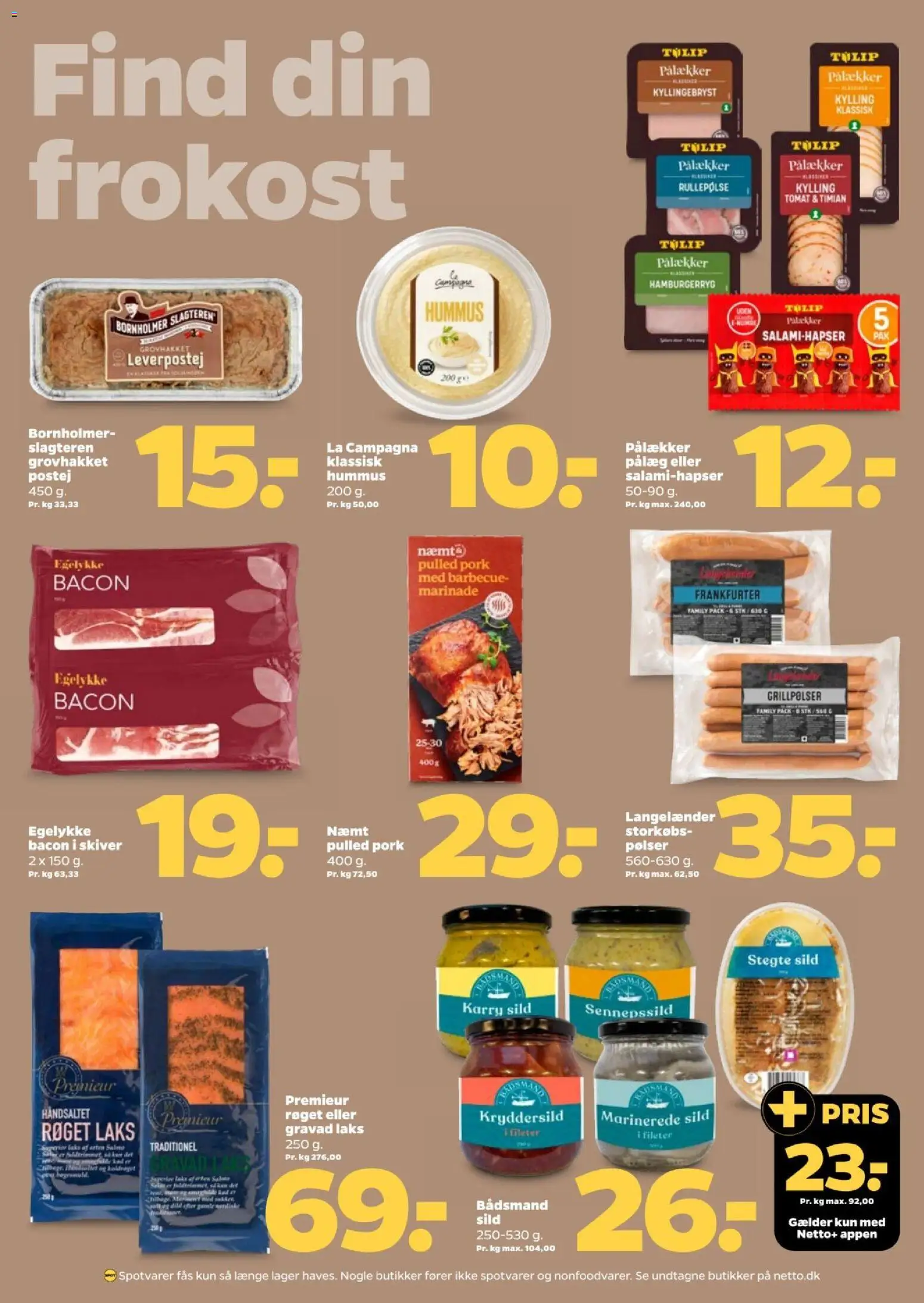 Netto tilbudsavis – gyldig fra 22/08/2026 | Side: 10 | Produkter: Karry, Rullepølse, Bacon, Laks