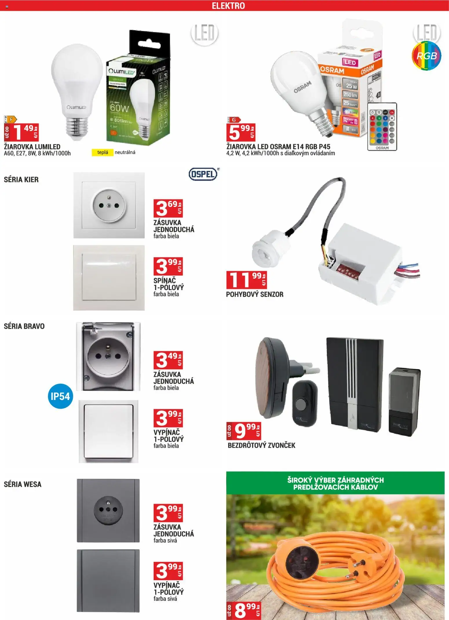 Nové Merkury Market akcie – leták je platný od 01.04.2026 | Strana: 18 | Produkty: Žiarovka, Bezdrôtový zvonček, Zvonček, Zásuvka