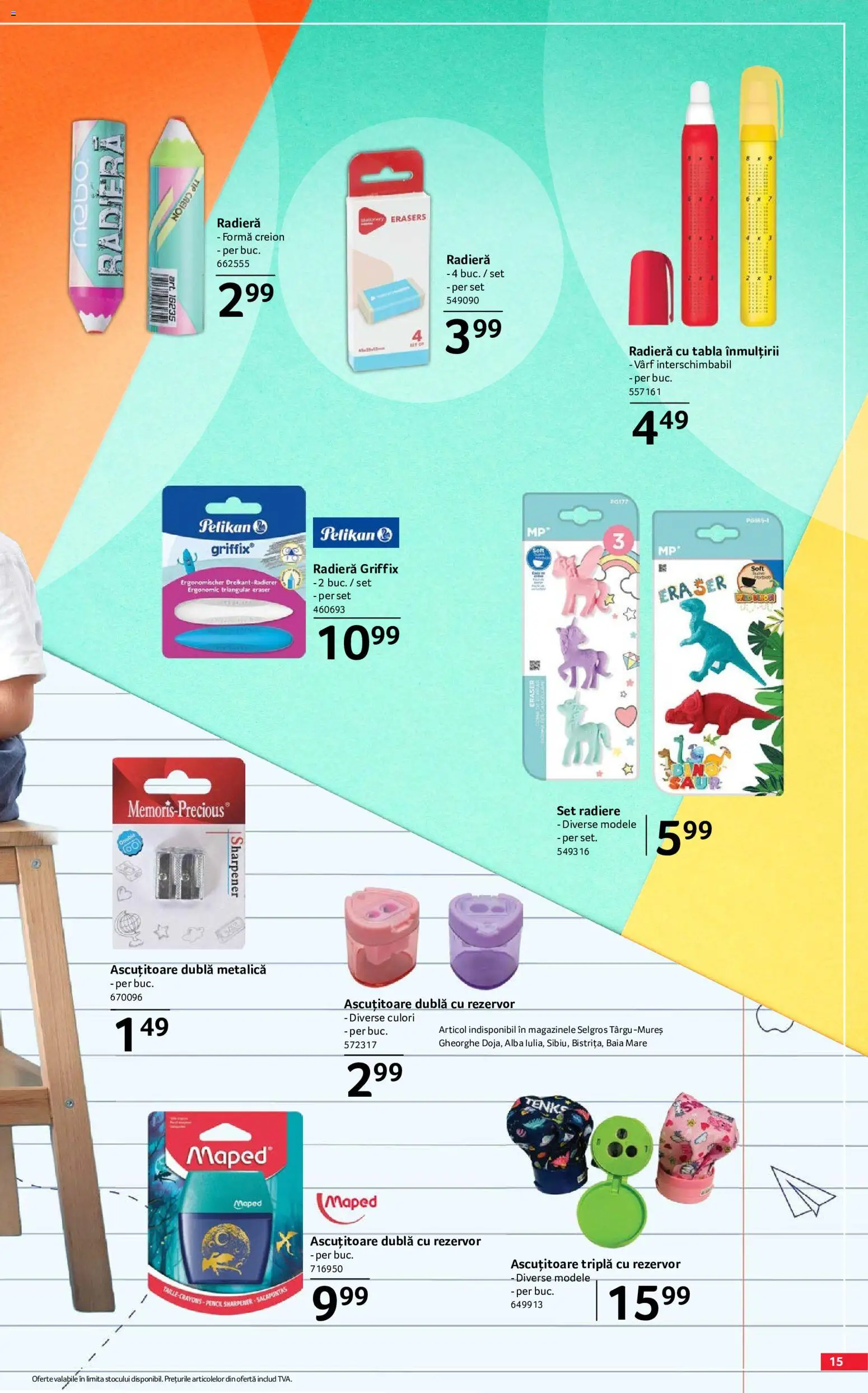 Noul catalog Selgros – valabil de la 07.08.2026 | Pagină: 15 | Produse: Ascuțitoare, Tablă