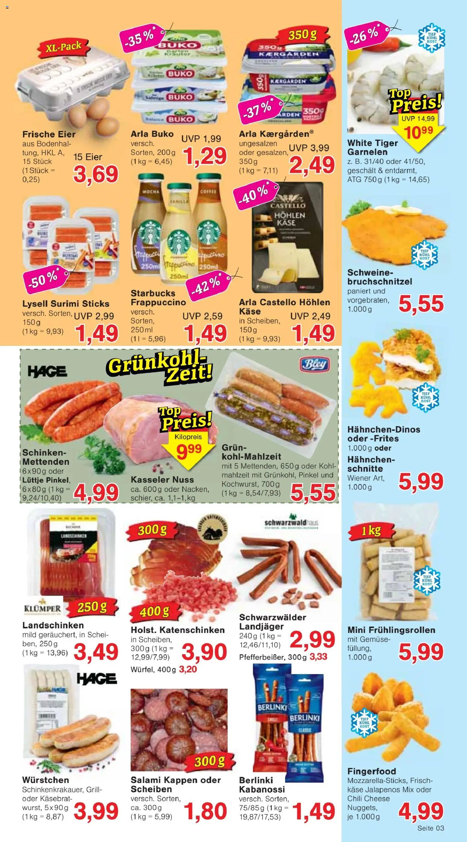 Jawoll Prospekt – gültig ab 12.10.2026 | Seite: 3 | Produkte: Käse, Starbucks, Garnelen, Chili