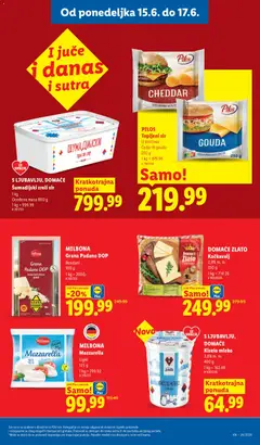 MILBONA Mozzarella, Light 125 g 1 kg = 799.92 - pregled Lidl kataloga - važi od 11.06.2026 | Strana: 89