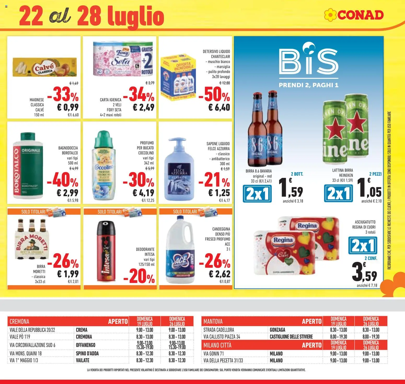 Volantino Conad del 15/07/2026 | Pagina: 41 | Prodotti: Sapone, Maionese, Heineken, Bagno