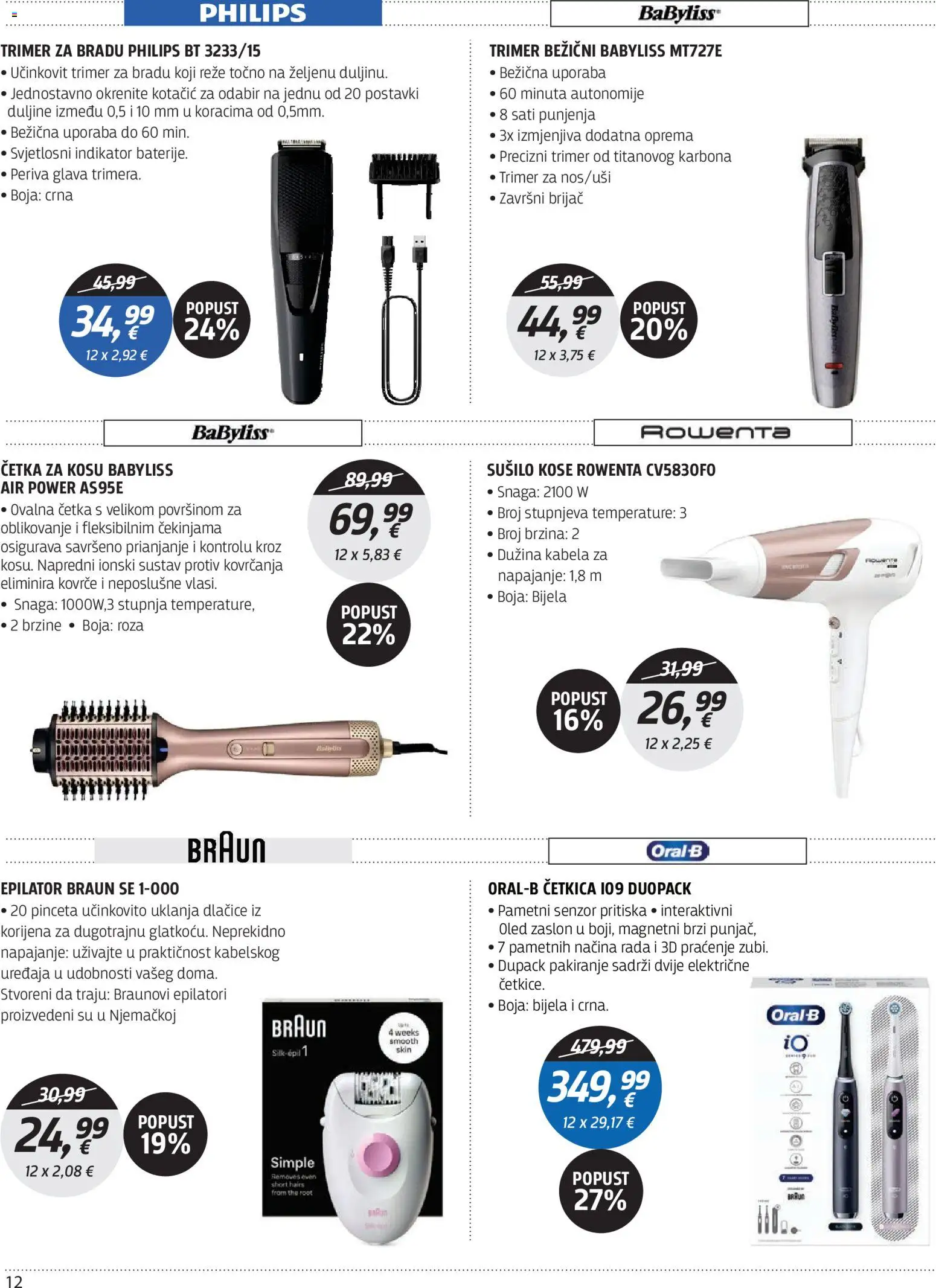 Centar Tehnike katalog | vrijedi od 04.05.2026 | Stranica: 12 | Proizvodi: Četka, Brijač, Trimer, Četka za kosu