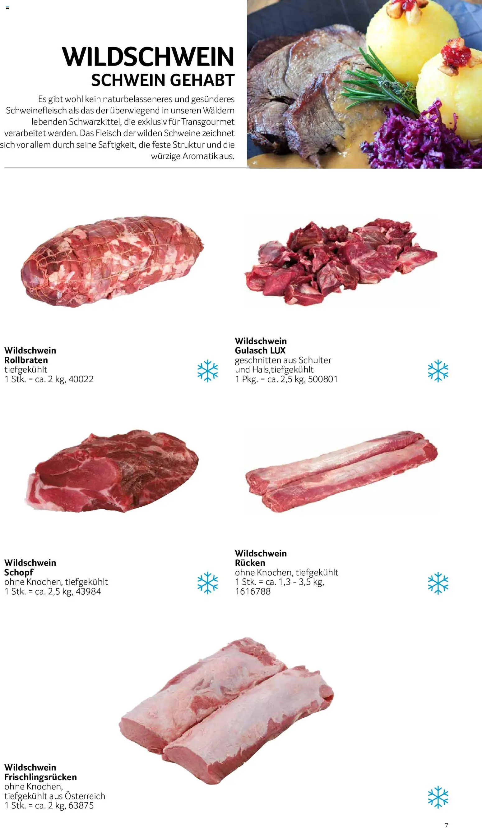 Transgourmet Alles für den Wildgenuss gültig ab 31.08.2026 | Seite: 7 | Produkte: Schweinefleisch