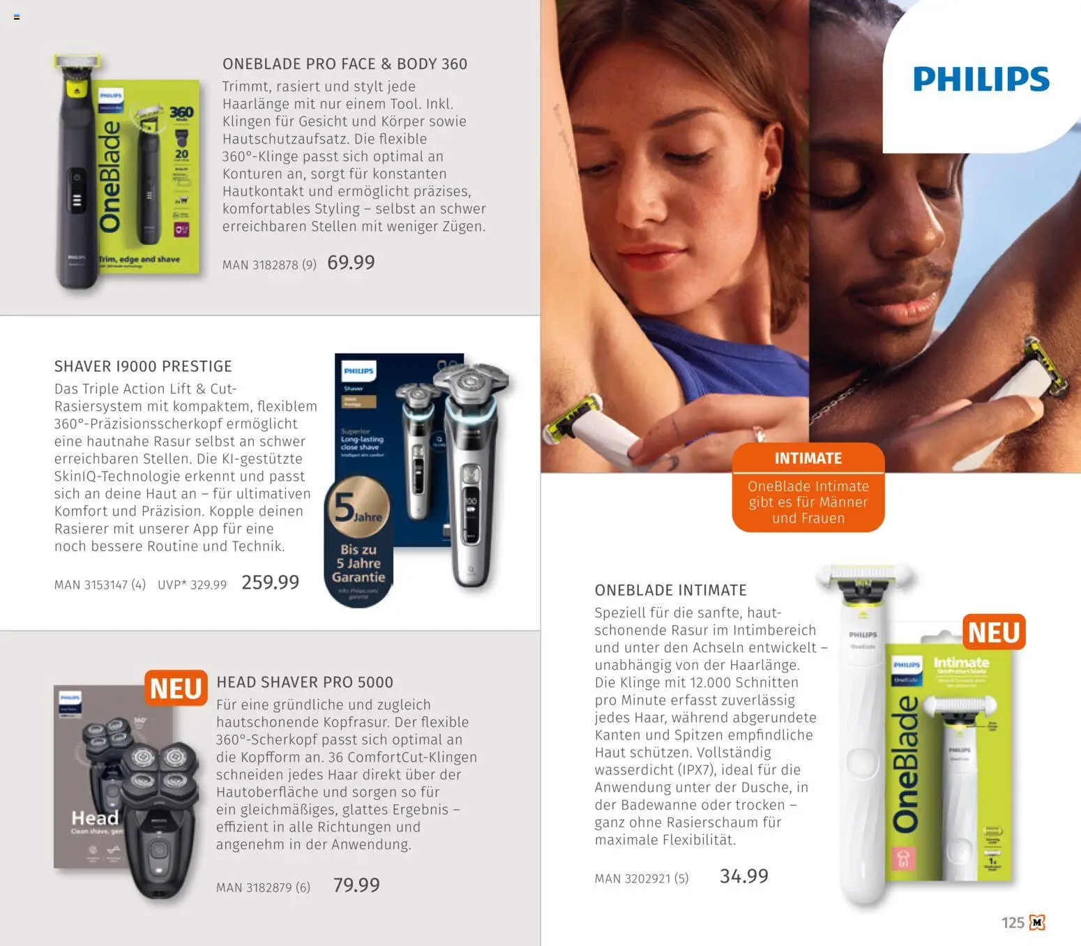 Müller Haushaltskatalog – gültig ab 01.10.2026 | Seite: 125 | Produkte: Philips, Rasierer, Rasierschaum