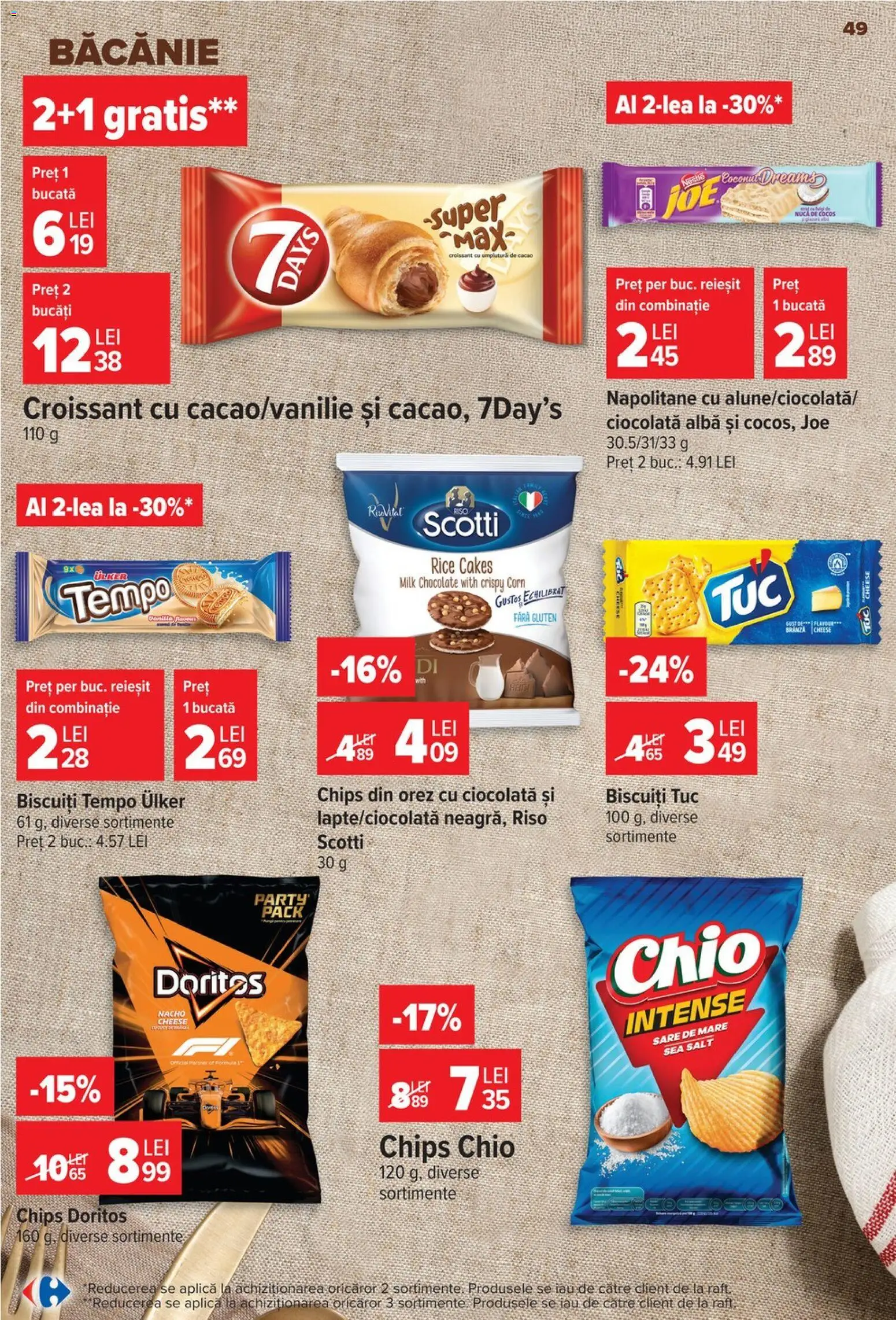 Noul catalog Carrefour – valabil de la 19.08.2026 | Pagină: 49 | Produse: Brânză, Ciocolată, Cacao, Biscuiți