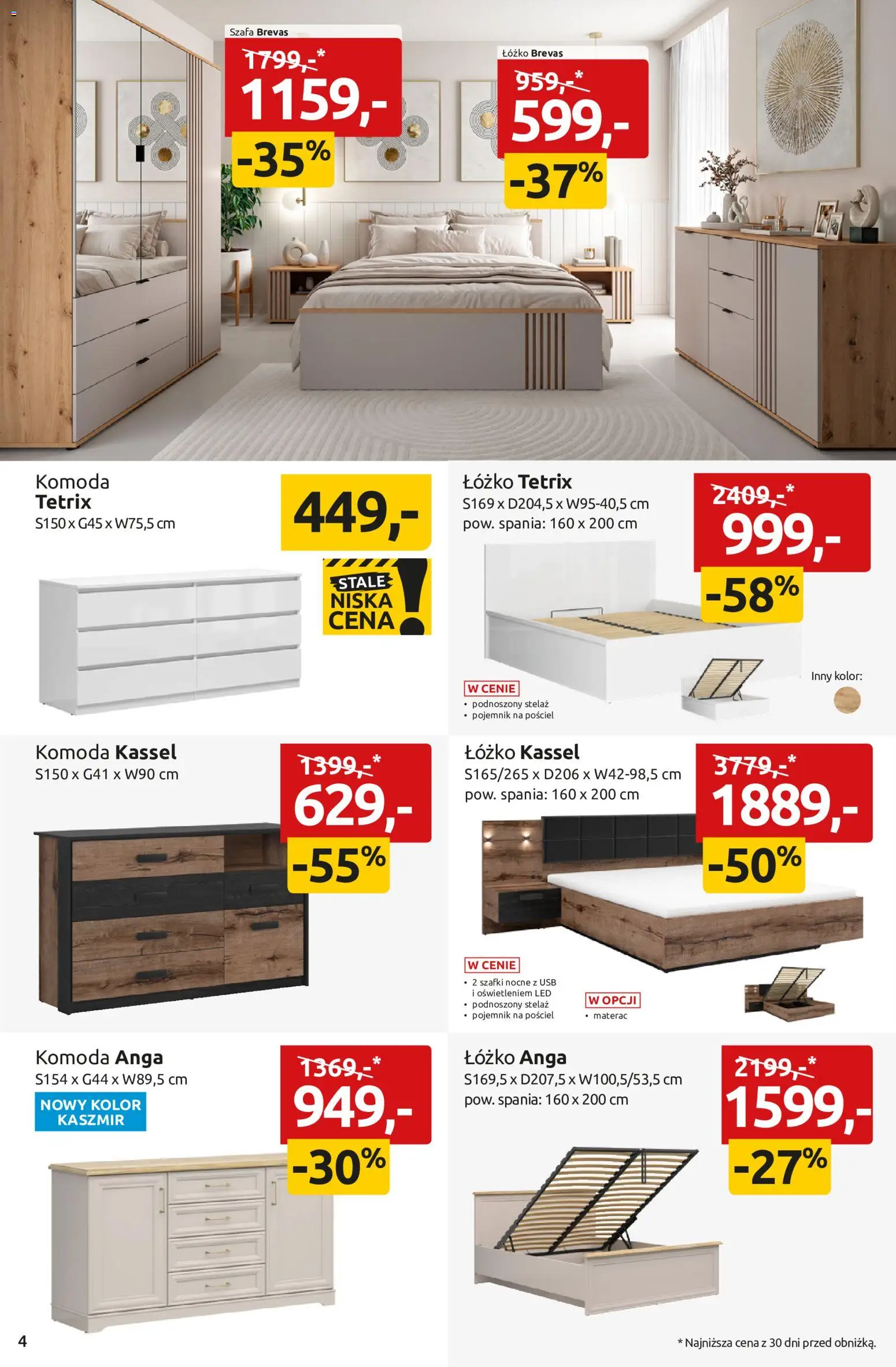 Black Red White promocje od 29.06.2026 | Strona: 4 | Produkty: Łóżko, Materac, Szafa, Komoda