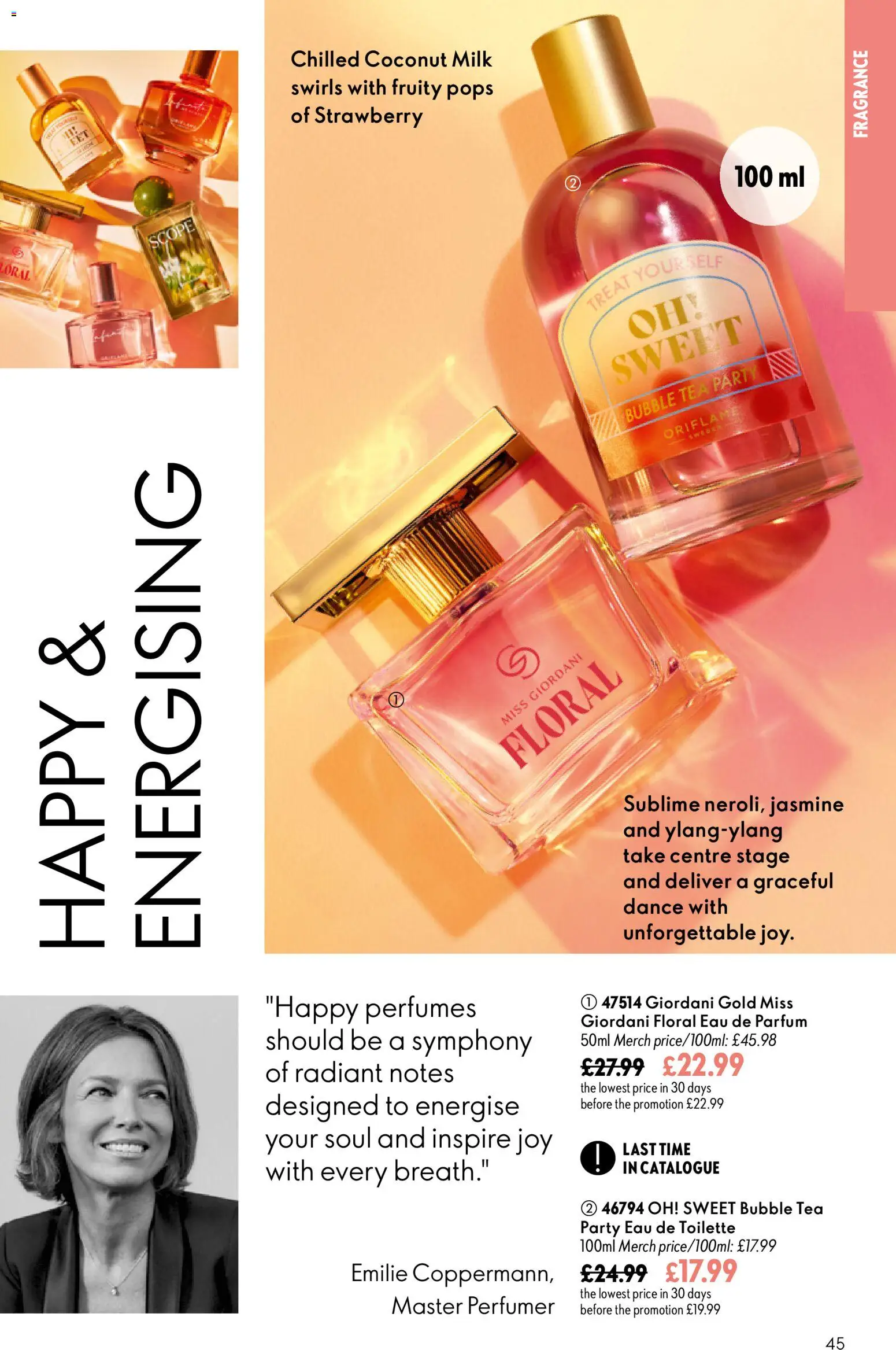 {H1} | Page: 45 | Products: Eau de toilette, Coconut milk, Tea, Coconut