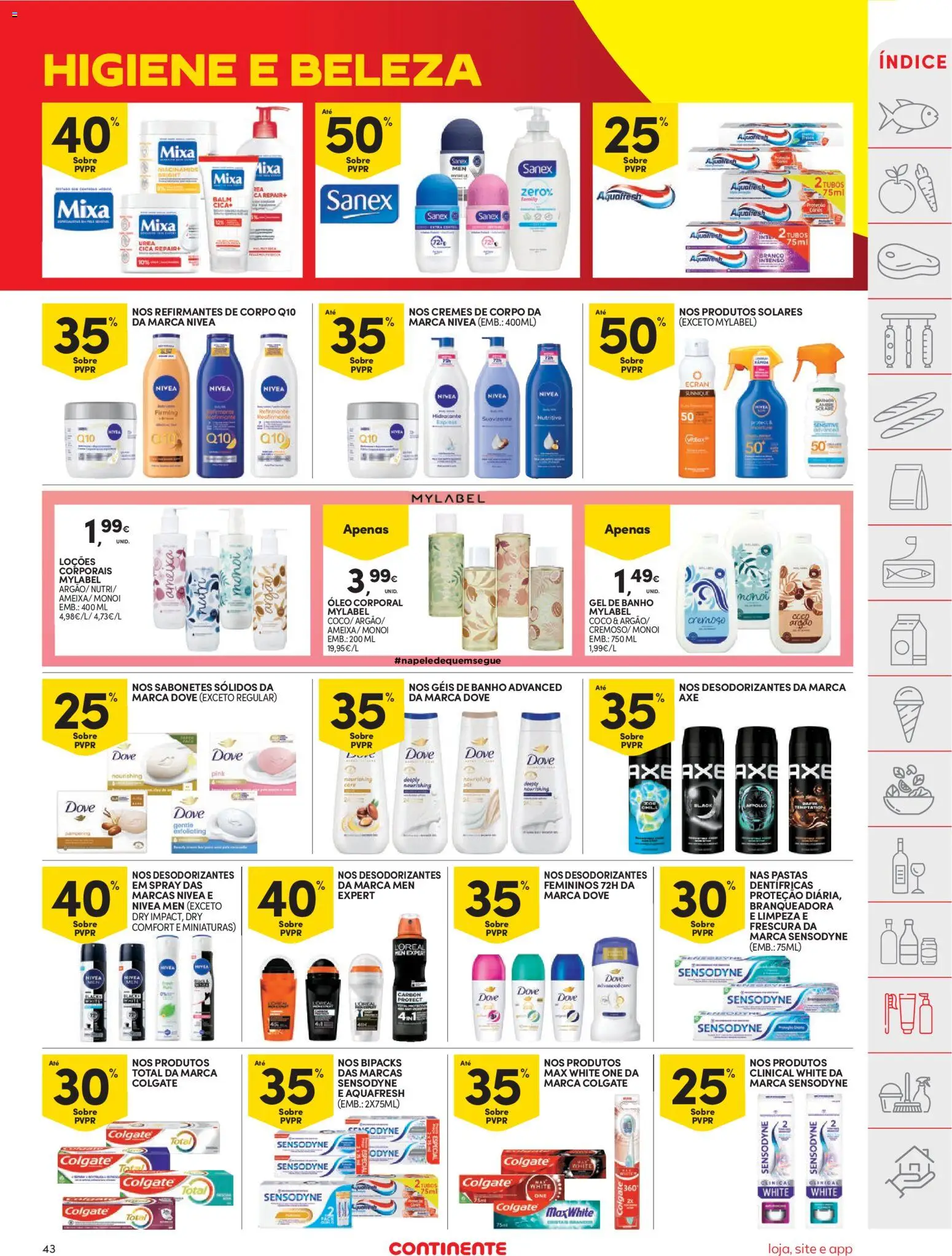 Continente folheto │ válido de 04/08/2026 | Página: 43 | Produtos: Lixa, Gel de banho, Óleo, Café