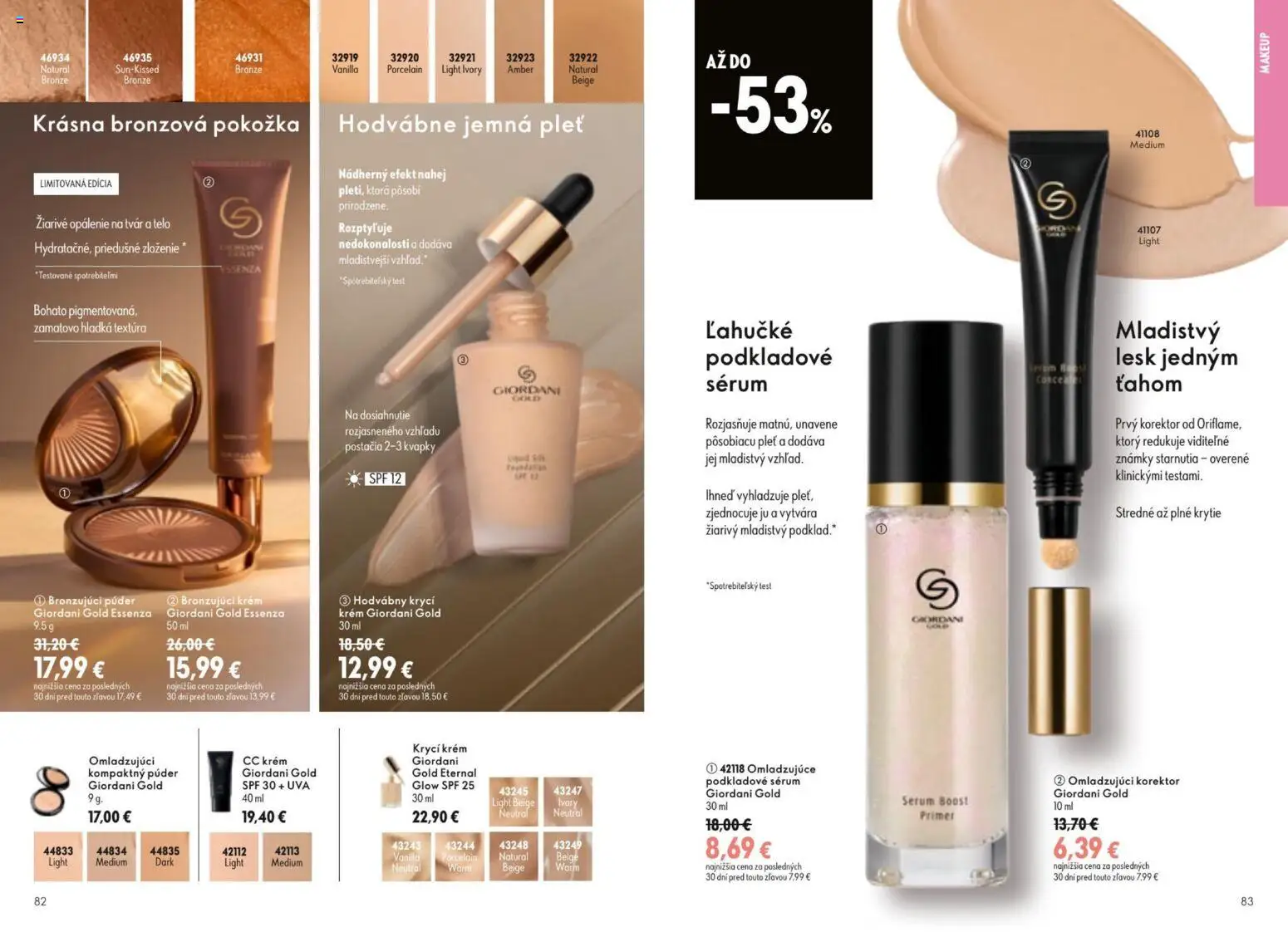 Nové Oriflame akcie – leták je platný od 19.08.2026 | Strana: 42 | Produkty: Korektor, Púder, CC krém, Krém