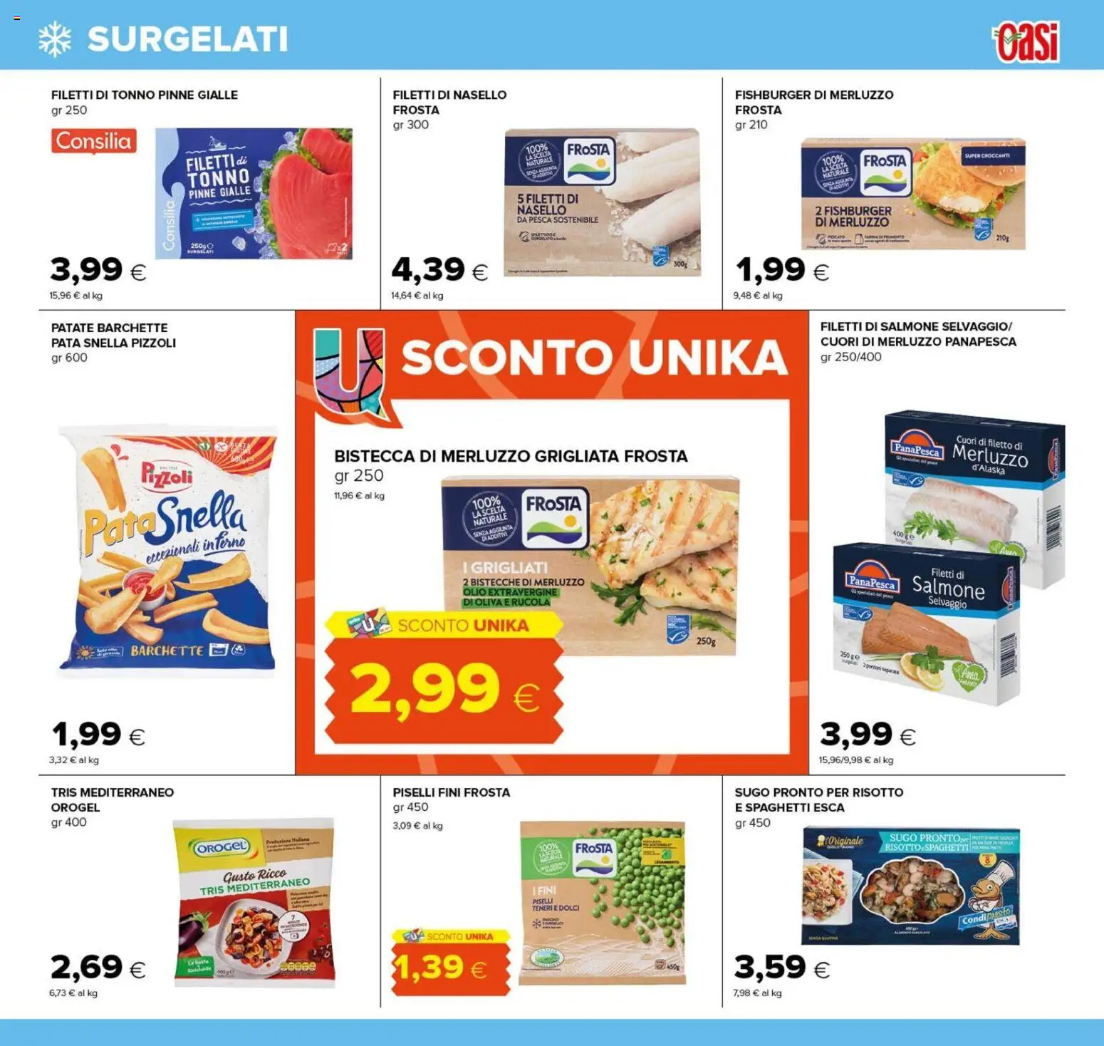 Volantino Oasi del 09/08/2026 | Pagina: 17 | Prodotti: Salmone, Filetto, Piselli, Dolci