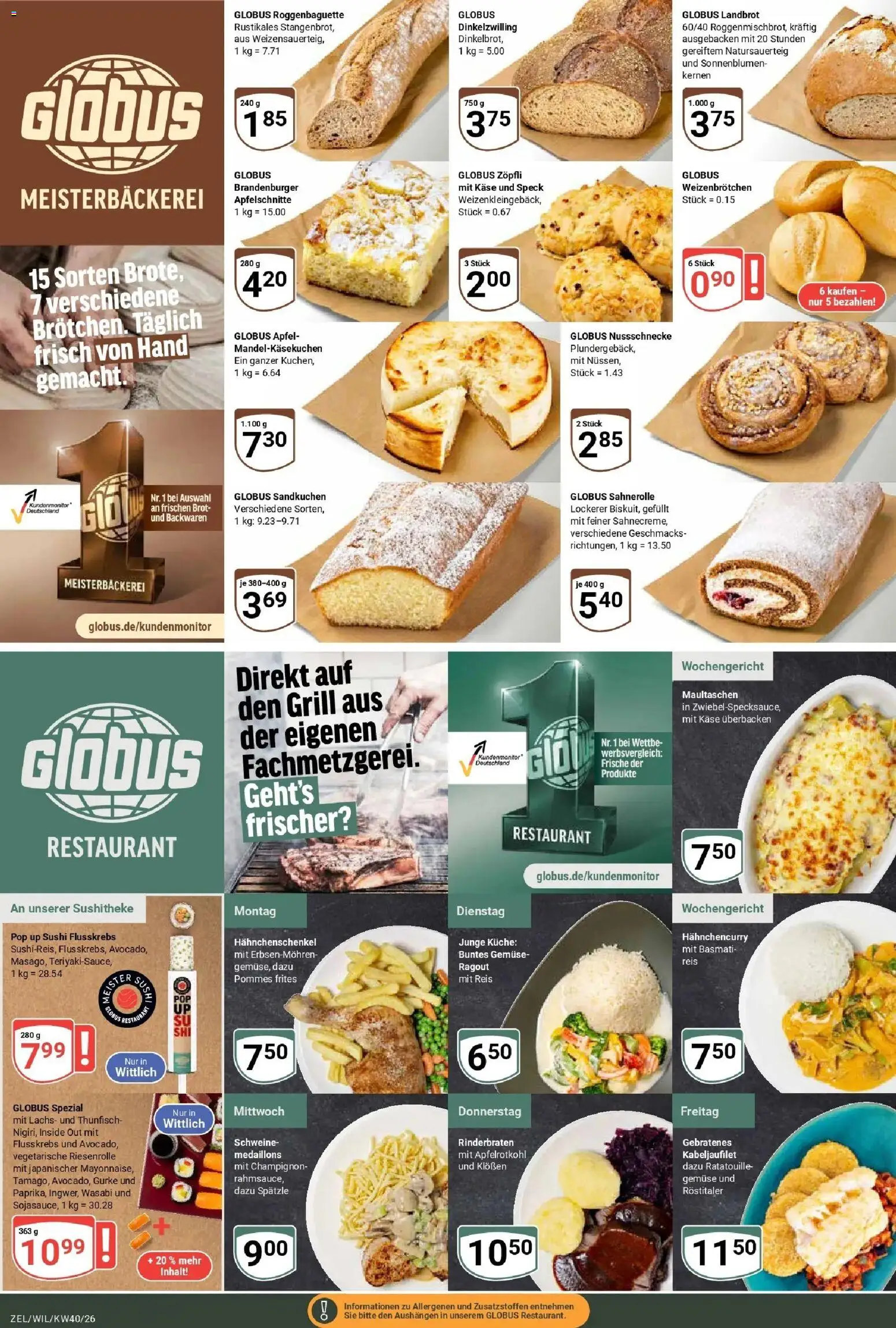 Globus Prospekt Wittlich (ab 28.09.2026) » Angebote online | Seite: 9 | Produkte: Äpfel, Lachs, Gemüse, Brot