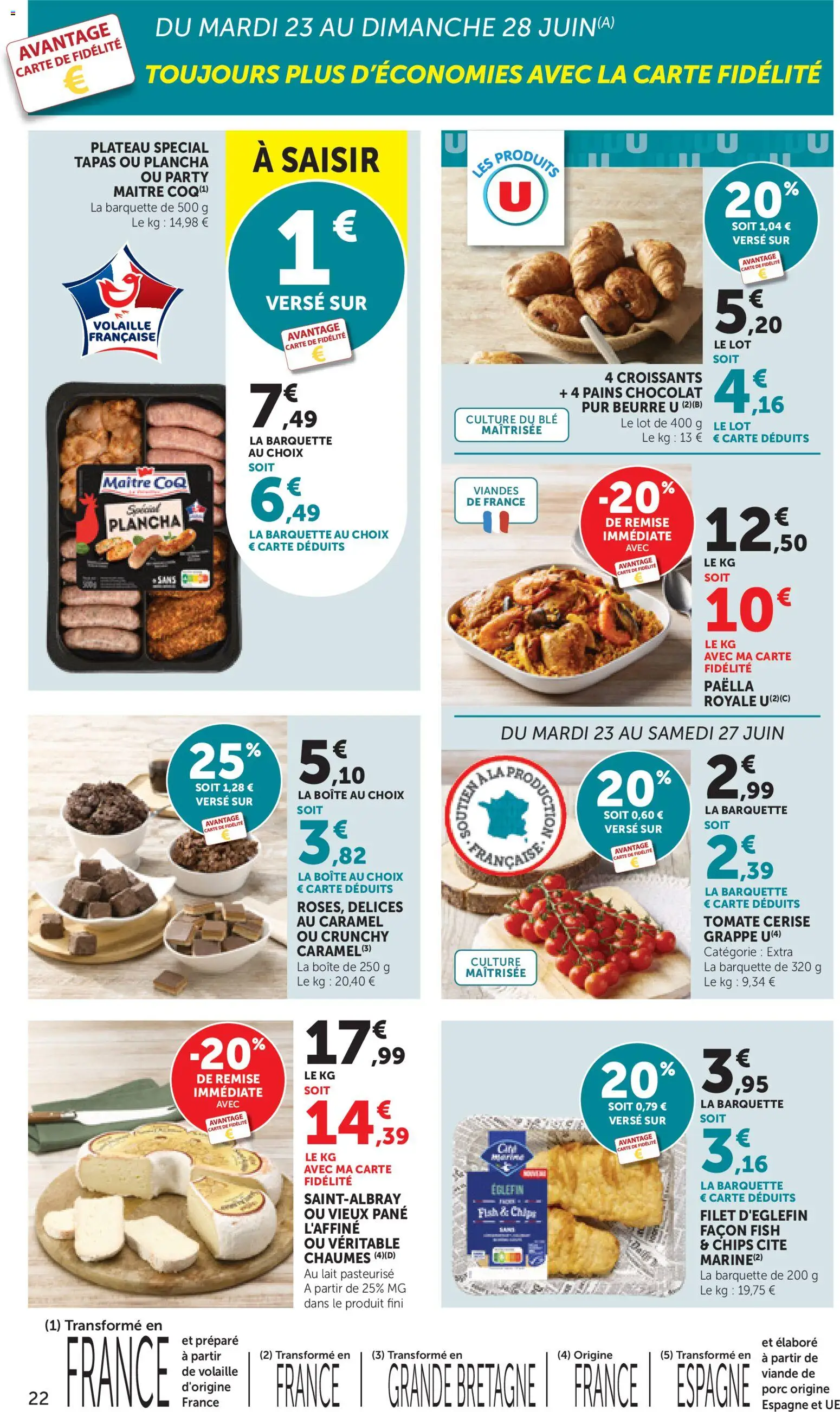 {H1} | Page: 22 | Produits: Plancha, Plateau, Beurre, Chips