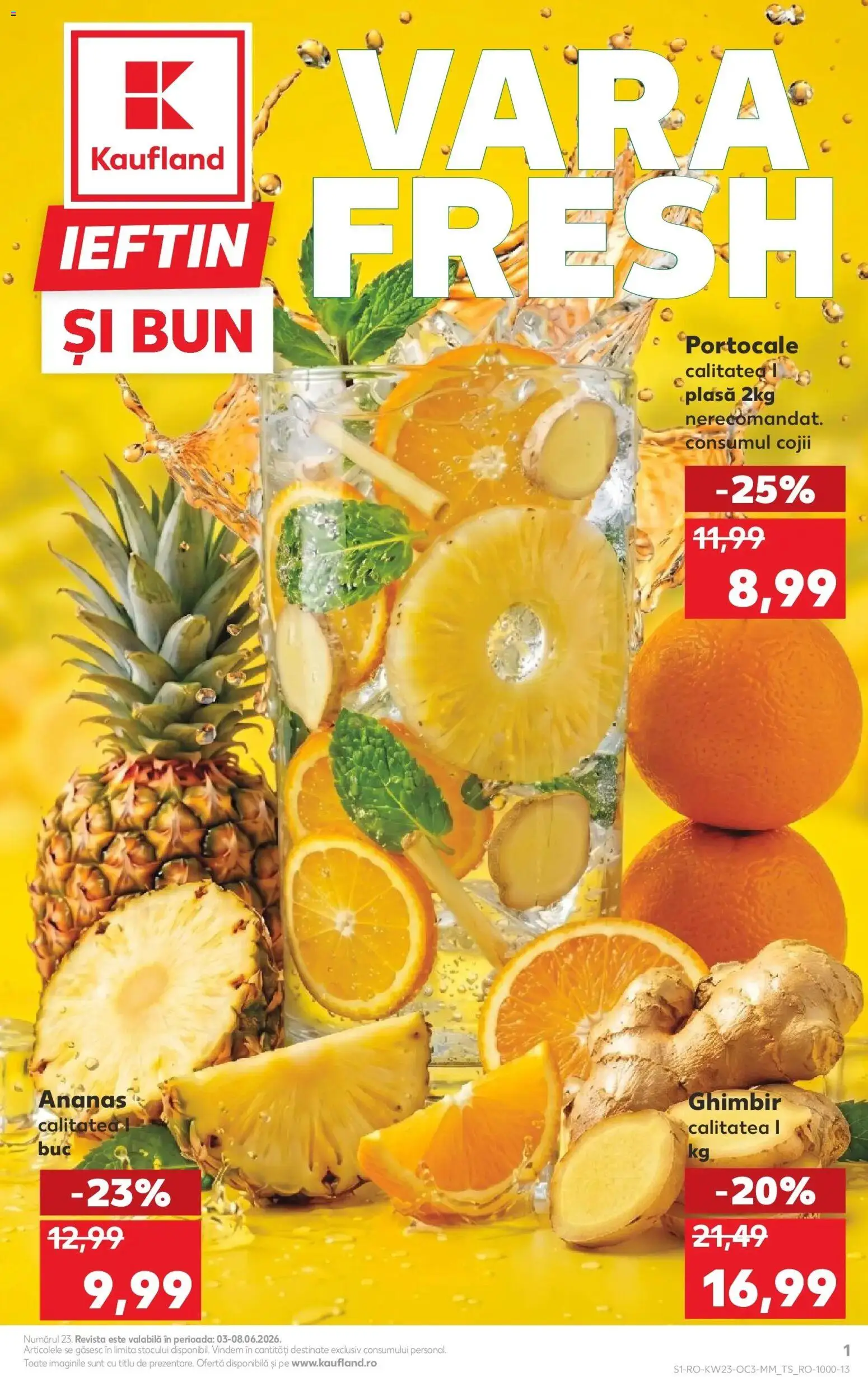 Noul catalog Kaufland – valabil de la 03.06.2026 | Pagină: 1 | Produse: Portocale, Ananas