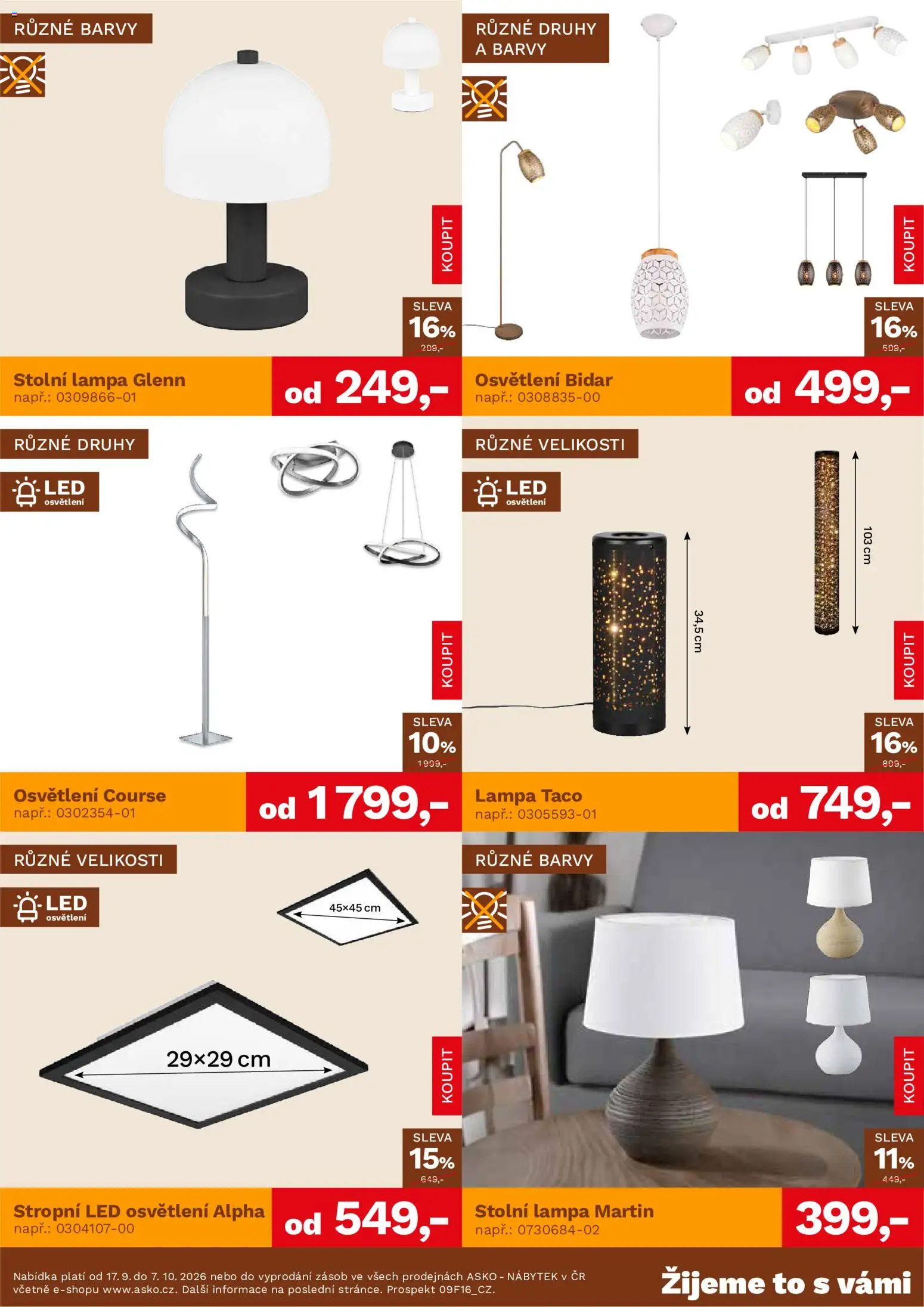 ASKO nábytek leták - Bytové doplňky od 17.09.2026 | Strana: 4 | Produkty: Nábytek, Lampa, Barvy, LED