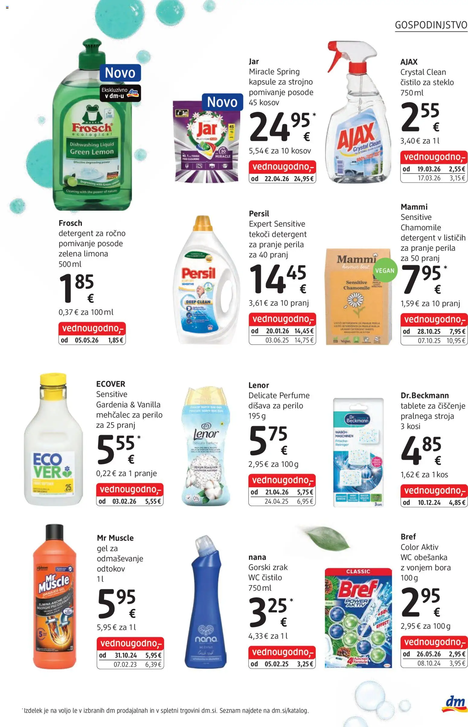 Novi DM Drogerie Markt katalog ponudbe – veljaven od 01.06.2026 | Stran: 29 | Izdelki: Mehčalec, Čistilo za steklo, Kos, Detergent